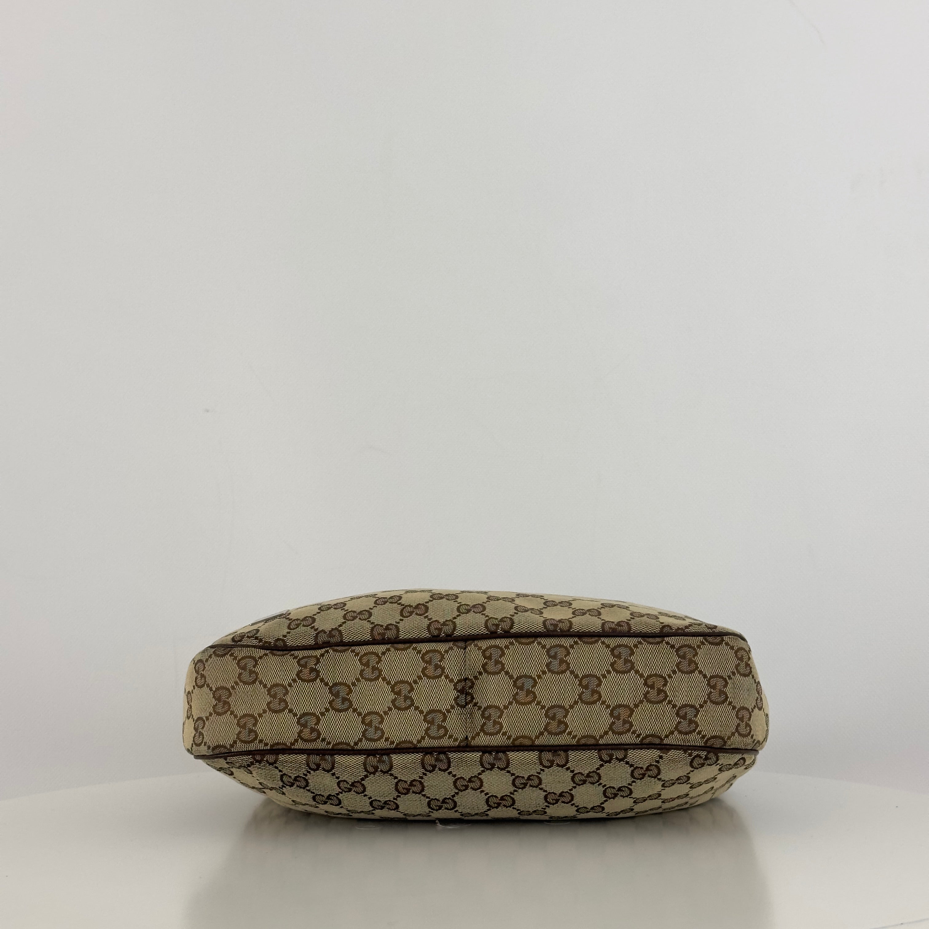 Sac à main GUCCI Hobo toile et cuir marron