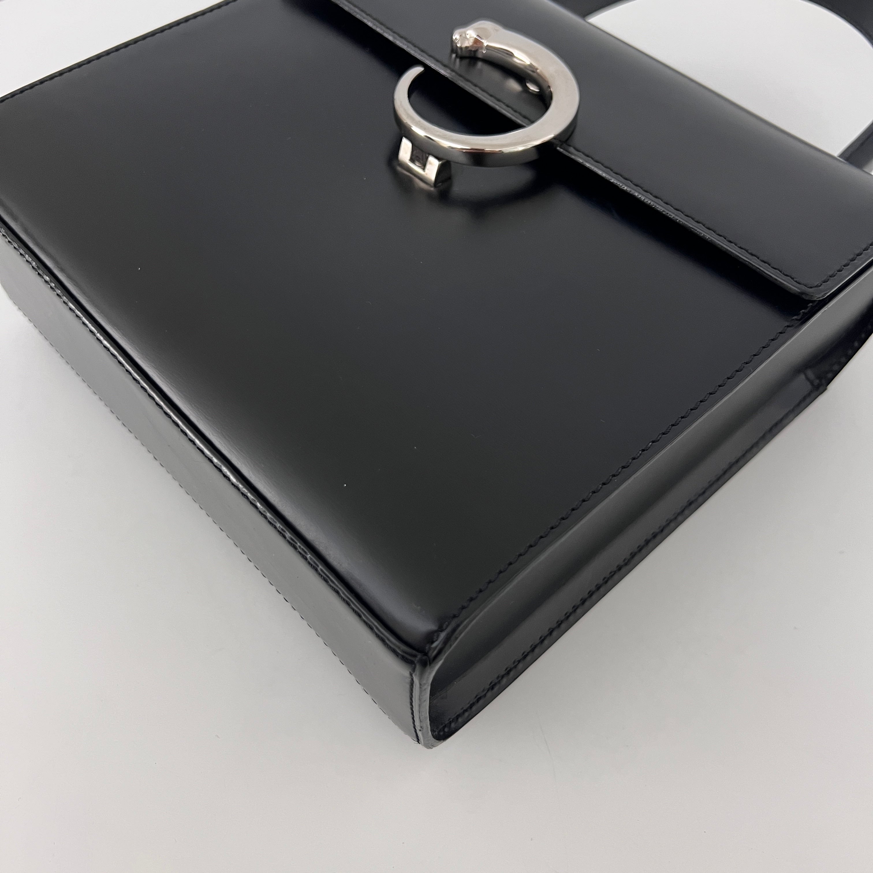Sac à bandoulière CARTIER Panthère C cuir lisse noir