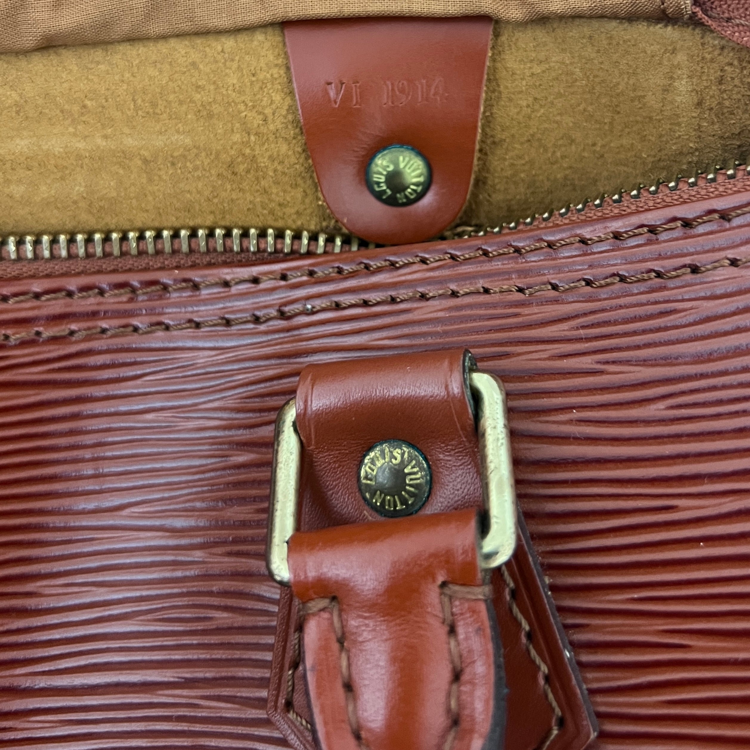 Sac LOUIS VUITTON Speedy 25 cuir épi marron vintage 1994