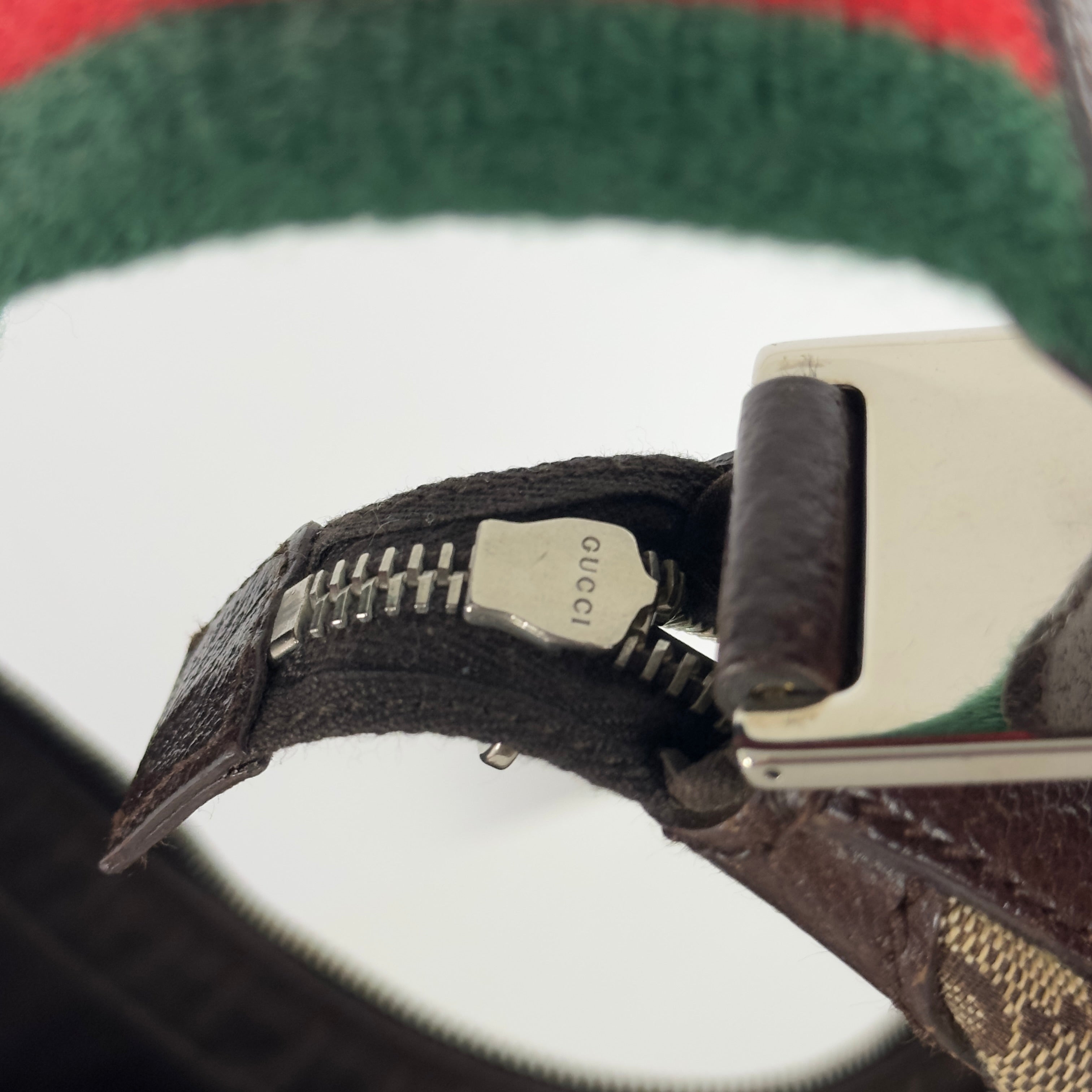 Sac à main GUCCI Hobo toile et cuir marron