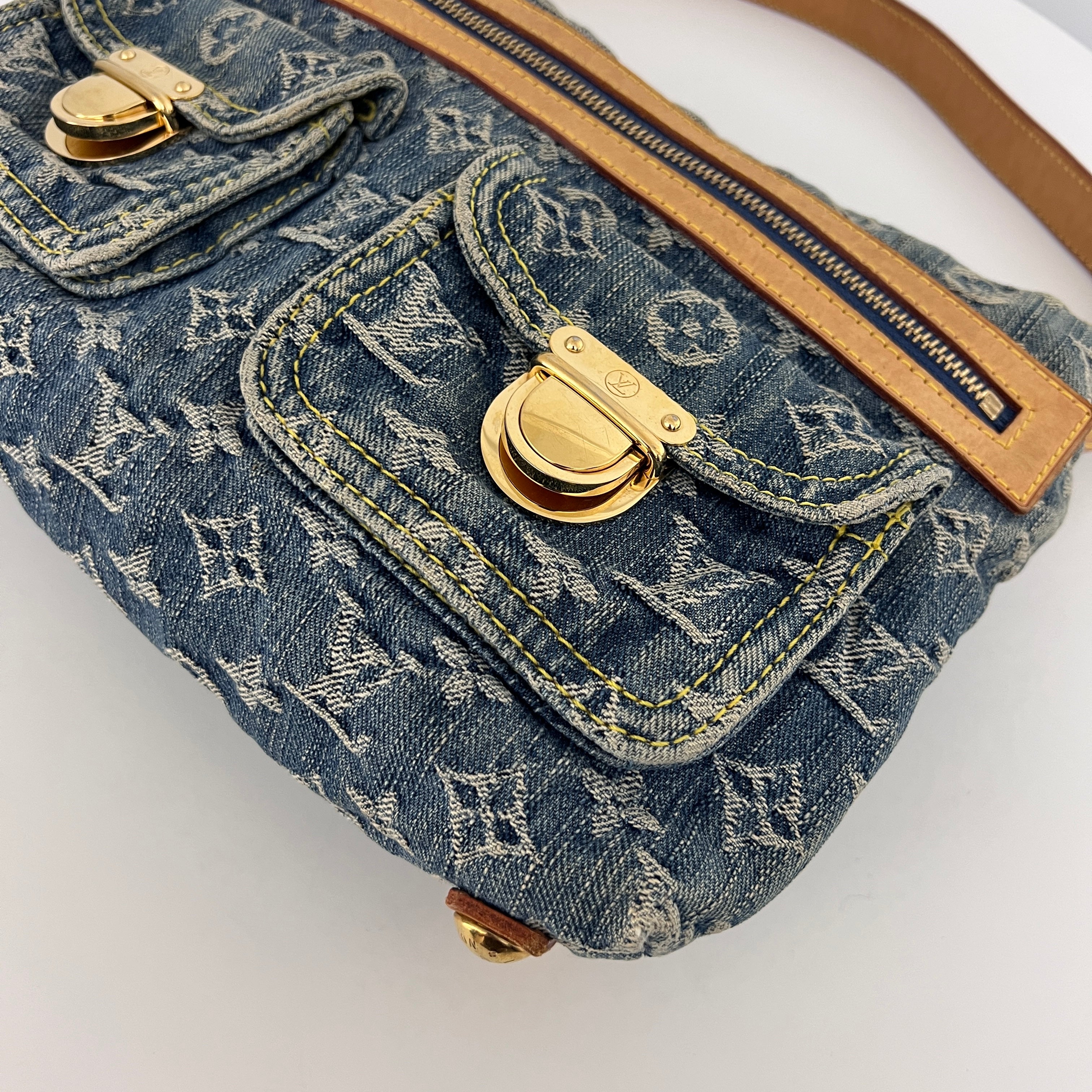 Sac à bandoulière LOUIS VUITTON Baggy Denim denim bleu vintage 2000