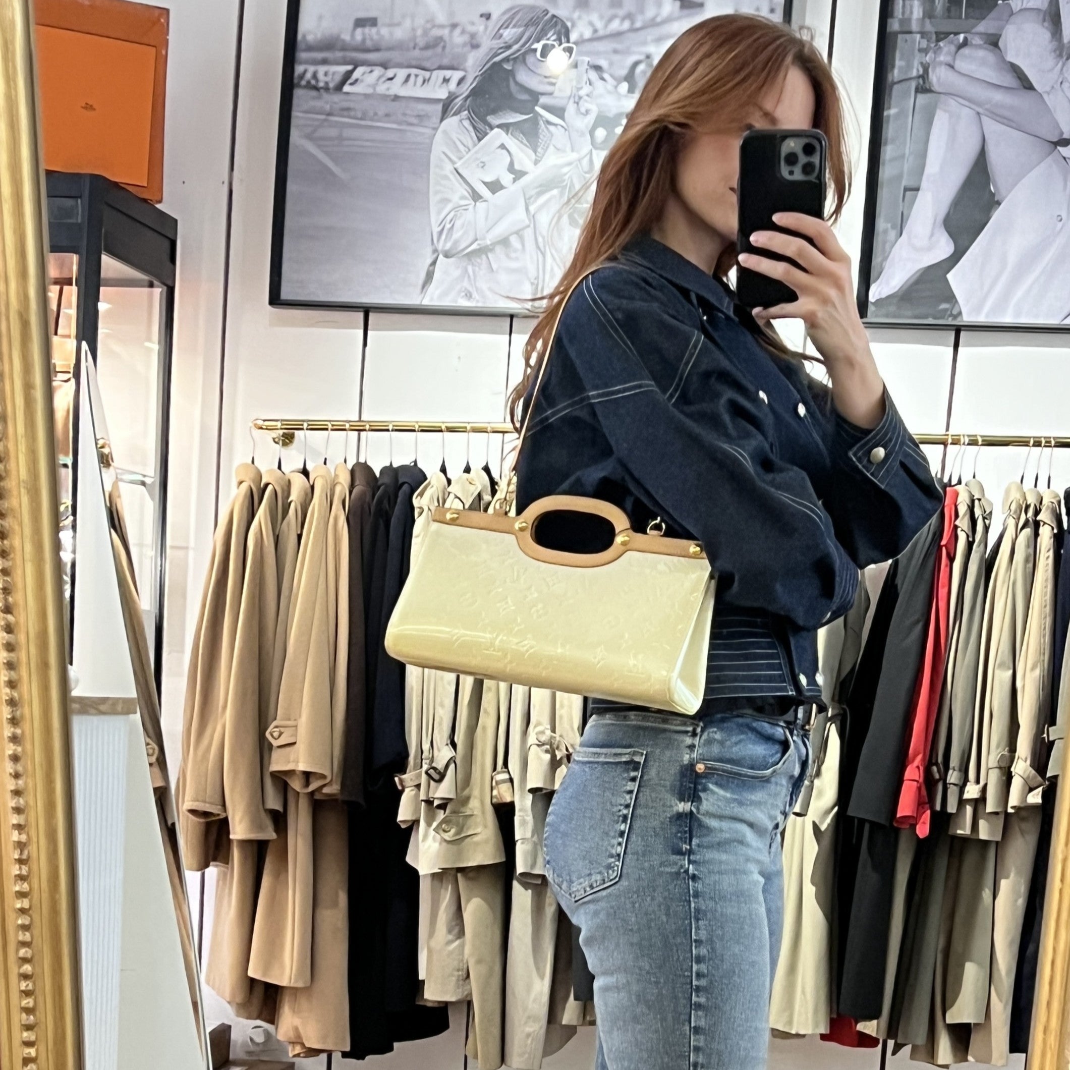 Sac LOUIS VUITTON Roxbury cuir verni perle vintage 2006