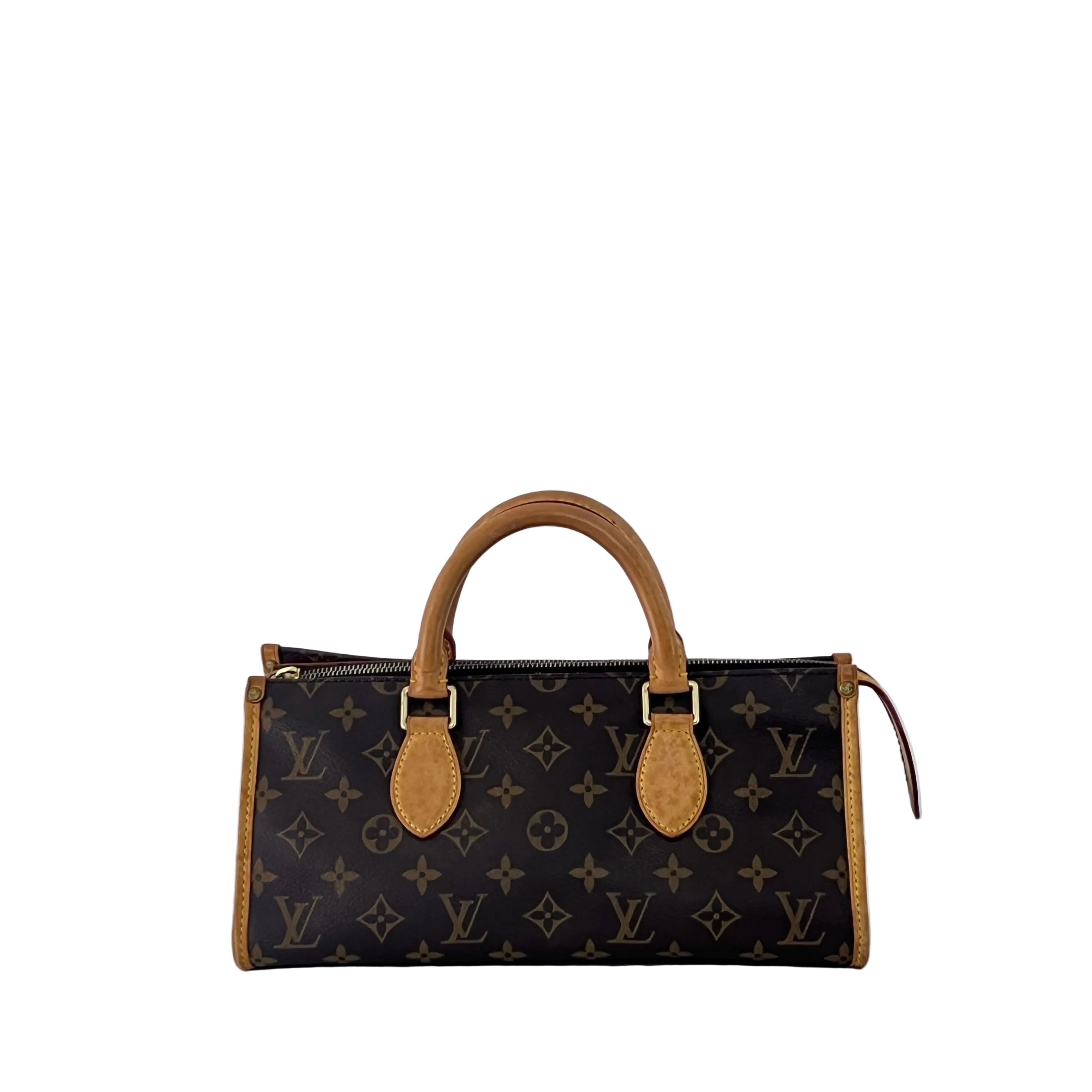 Sac à main LOUIS VUITTON Popincourt toile et cuir marron