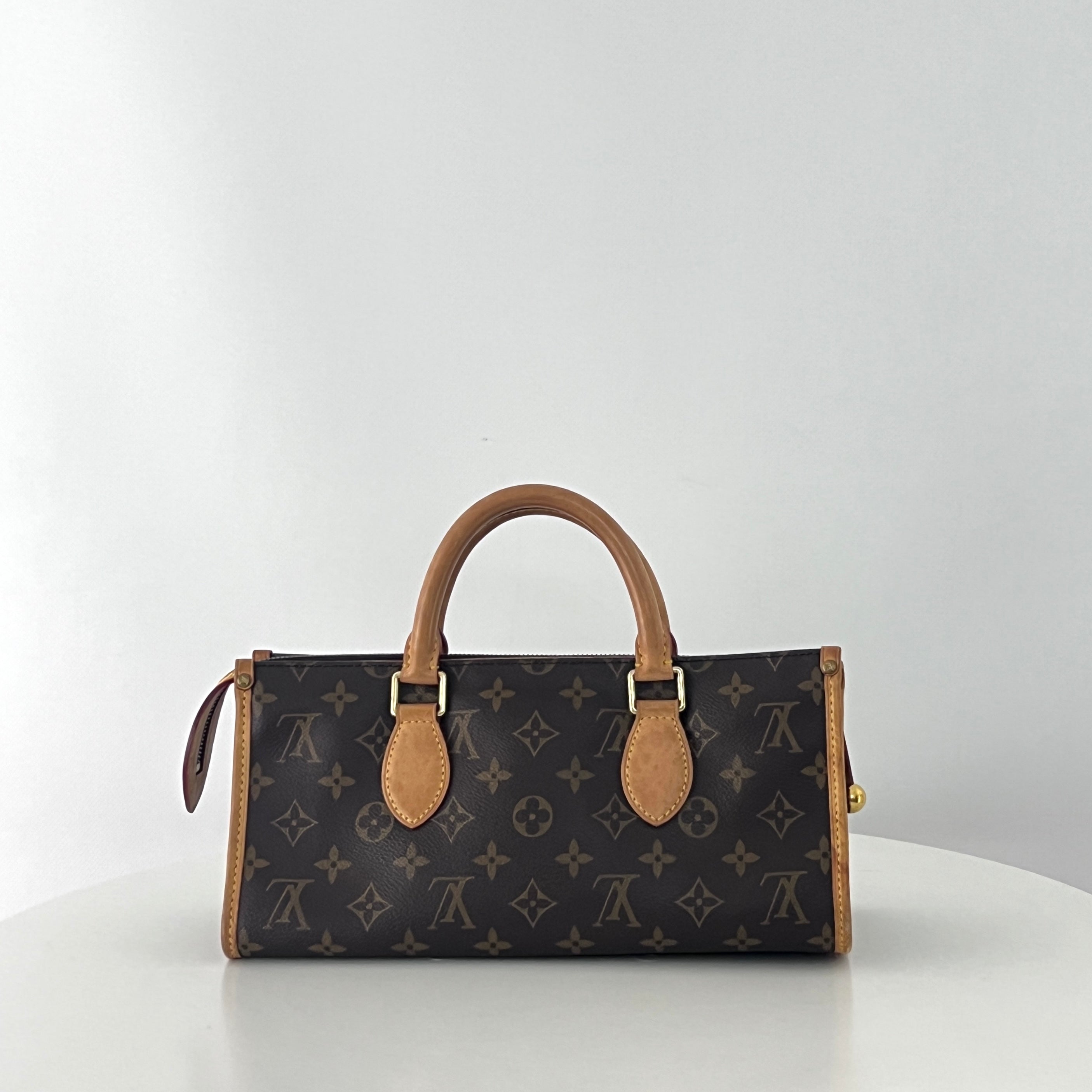 Sac à main LOUIS VUITTON Popincourt toile et cuir marron