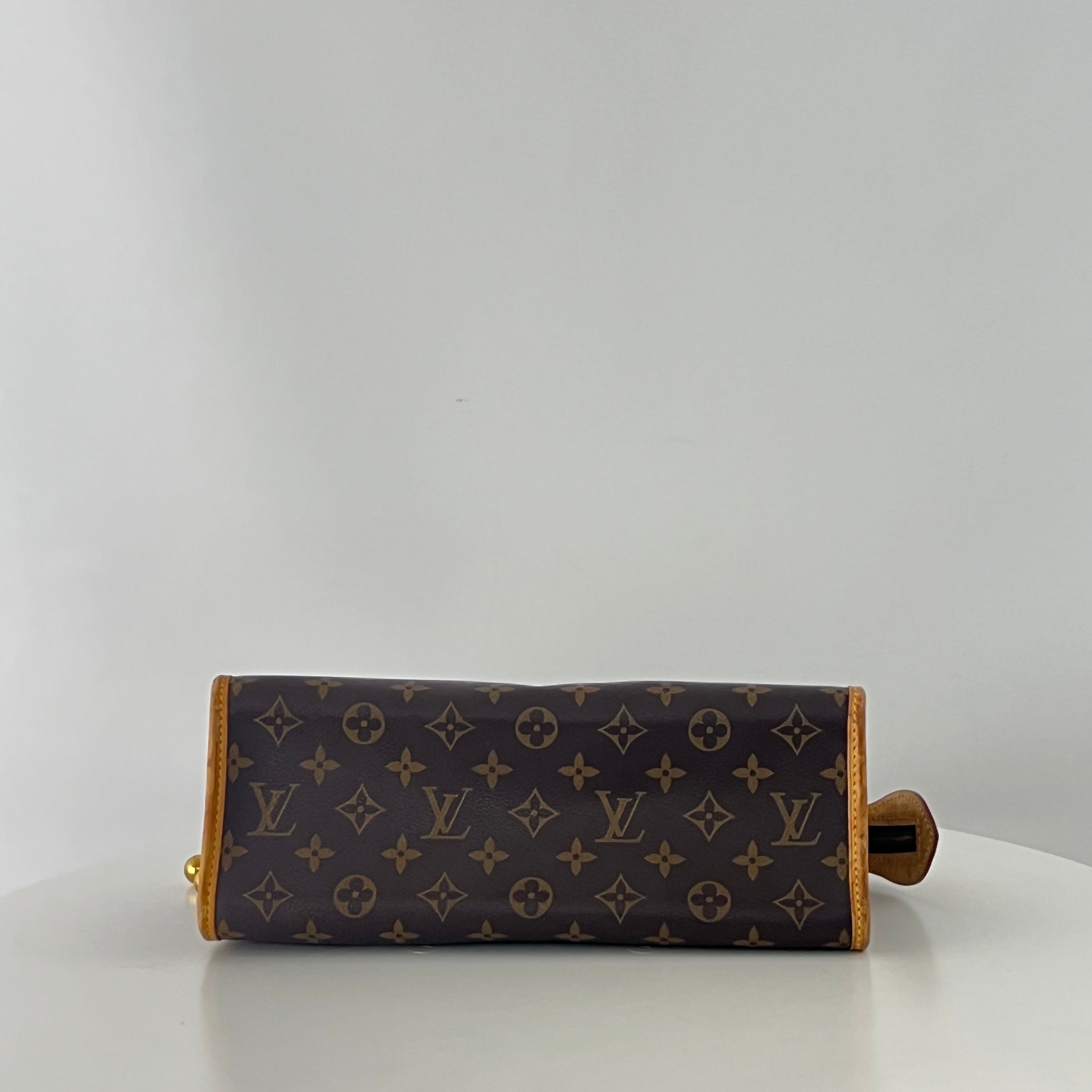 Sac à main LOUIS VUITTON Popincourt toile et cuir marron