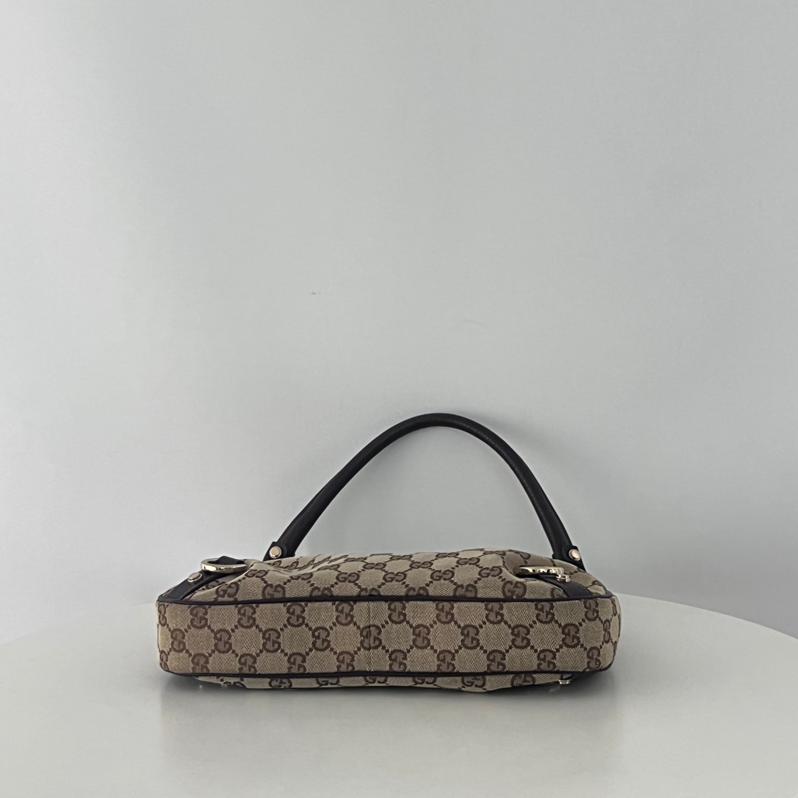 Sac à main GUCCI Hobo Abbey toile et cuir marron
