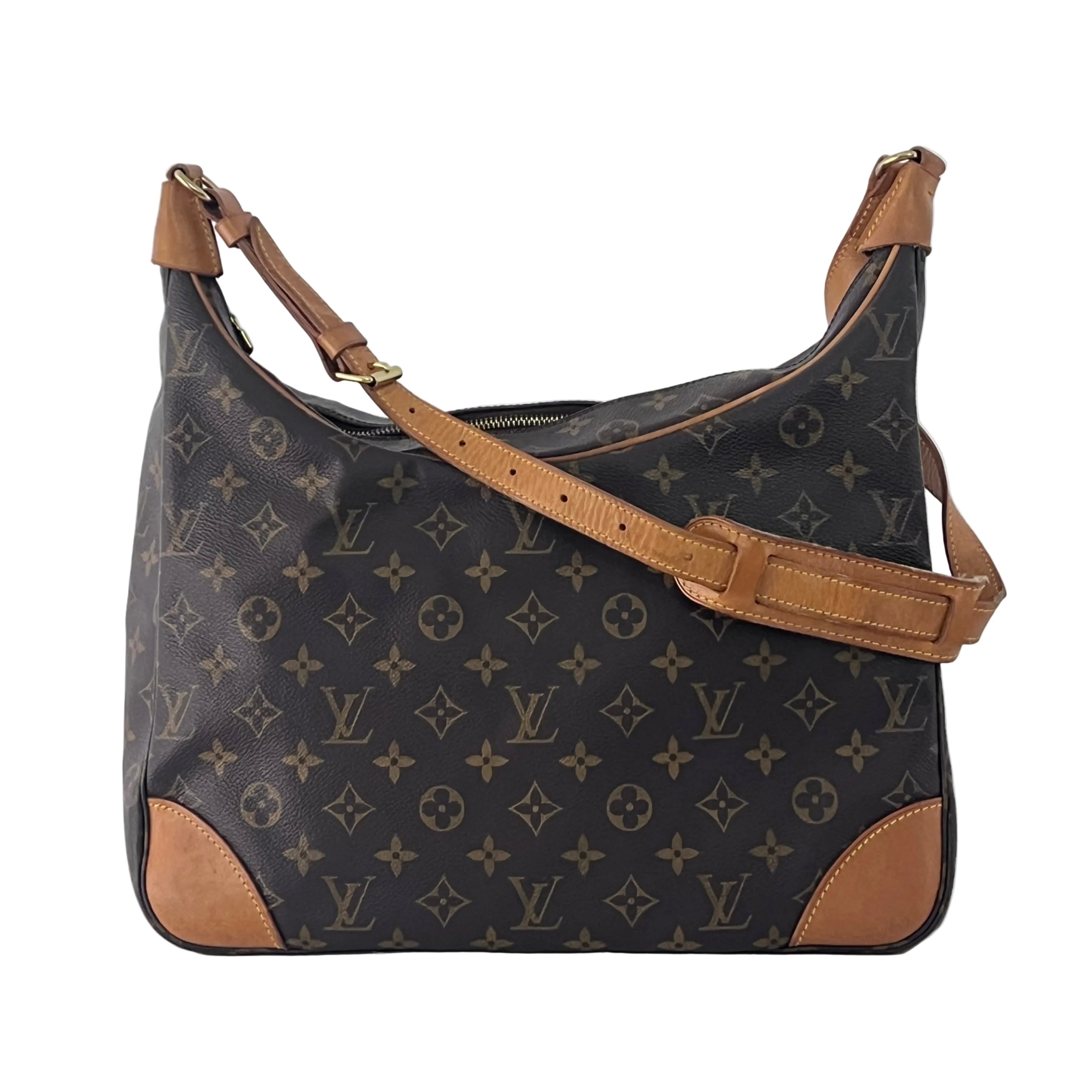 Sac à main LOUIS VUITTON Boulogne 35 toile et cuir marron