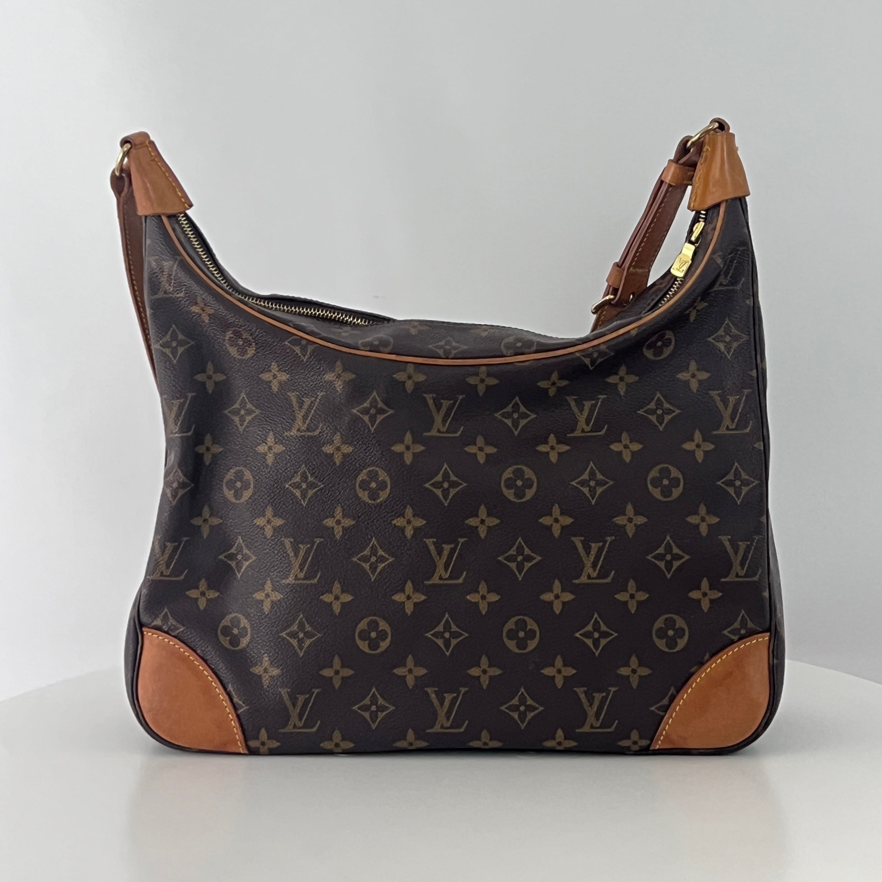 Sac à main LOUIS VUITTON Boulogne 35 toile et cuir marron