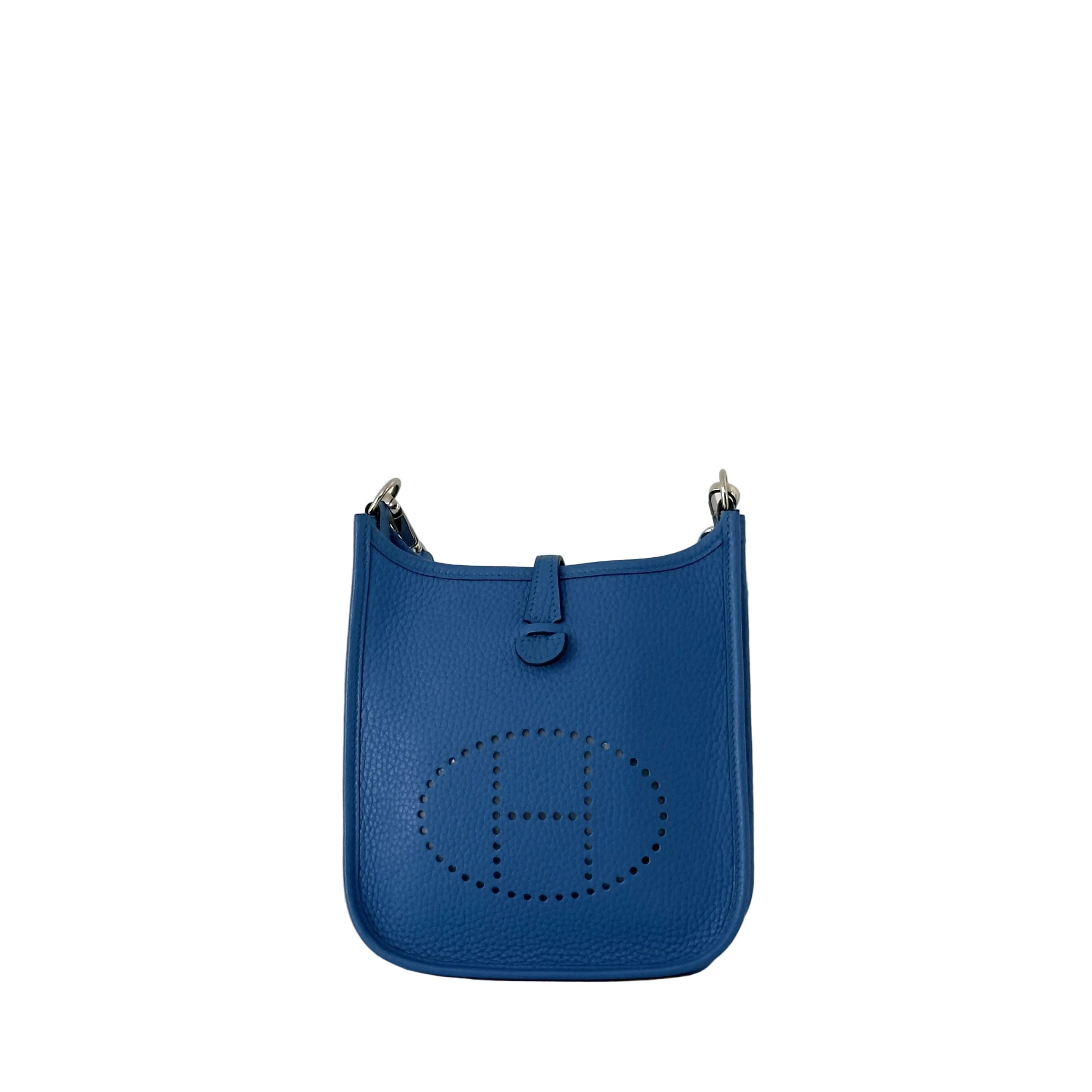 Sac à main HERMÈS Evelyne TPM (Mini) cuir clémence bleu