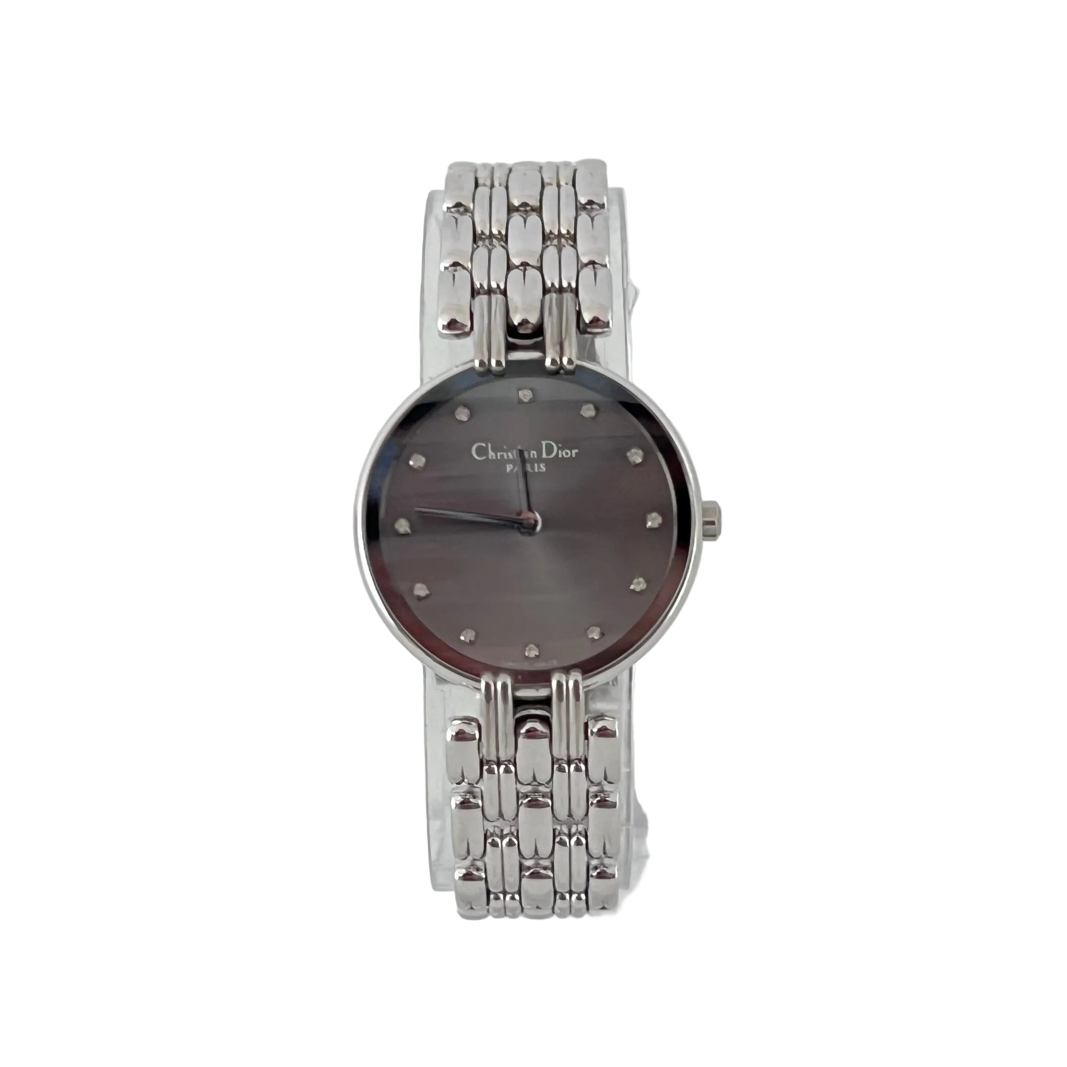 Authentified vintage silver steel Dior Bagheera watch