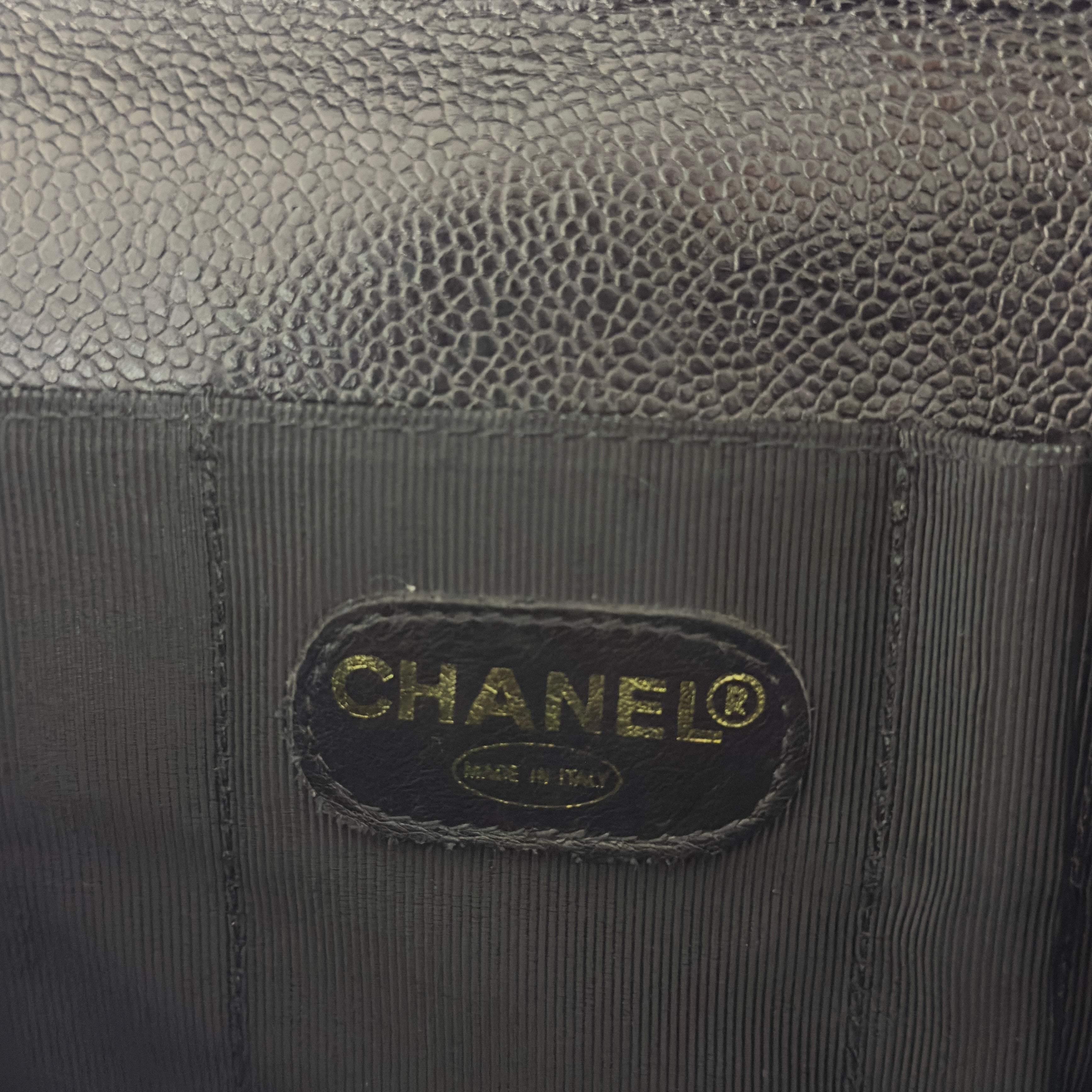 Sac à main CHANEL Briefcase cuir caviar noir