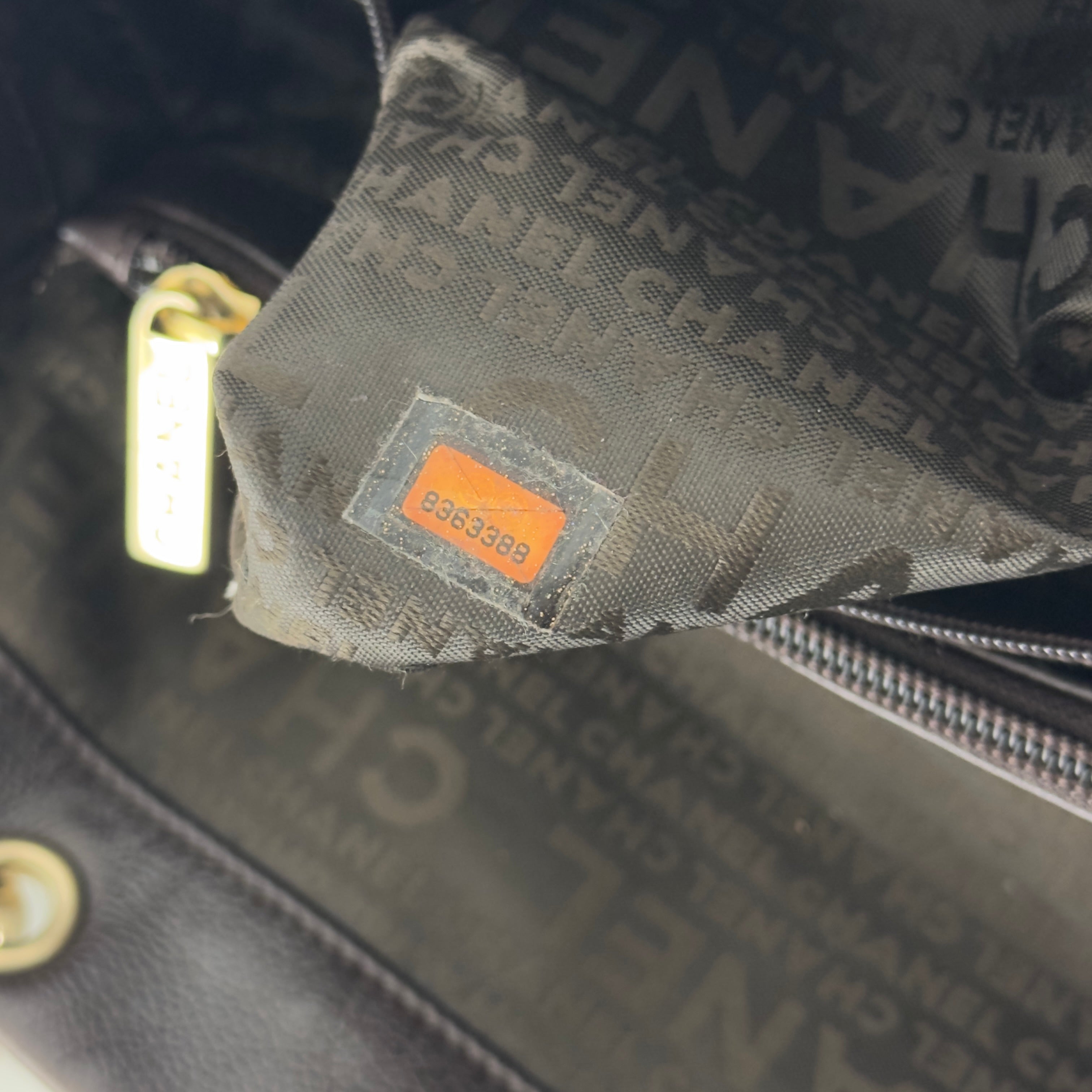 Sac à main CHANEL Tote Top Handle cuir caviar marron