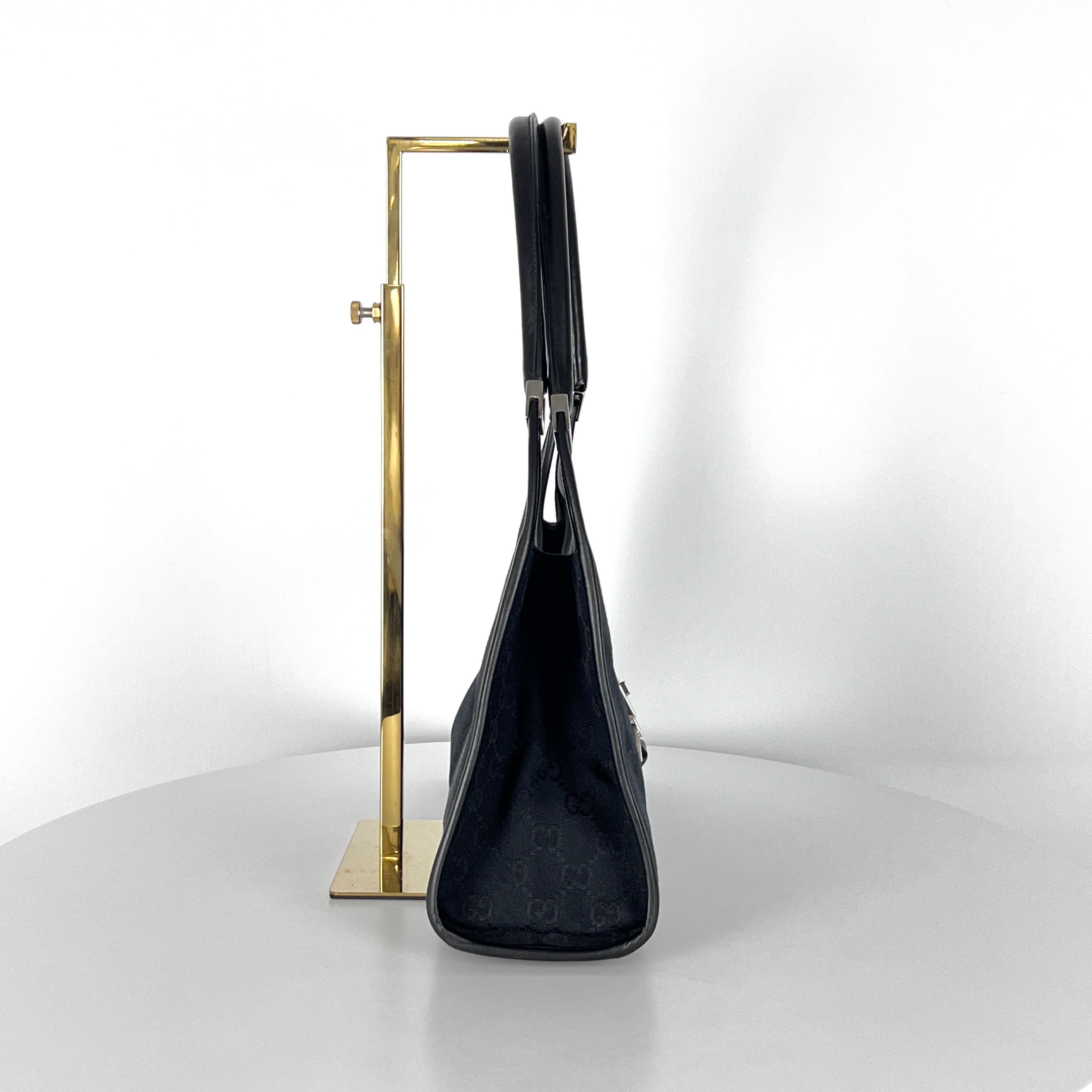 Sac à main GUCCI Jackie toile et cuir noir