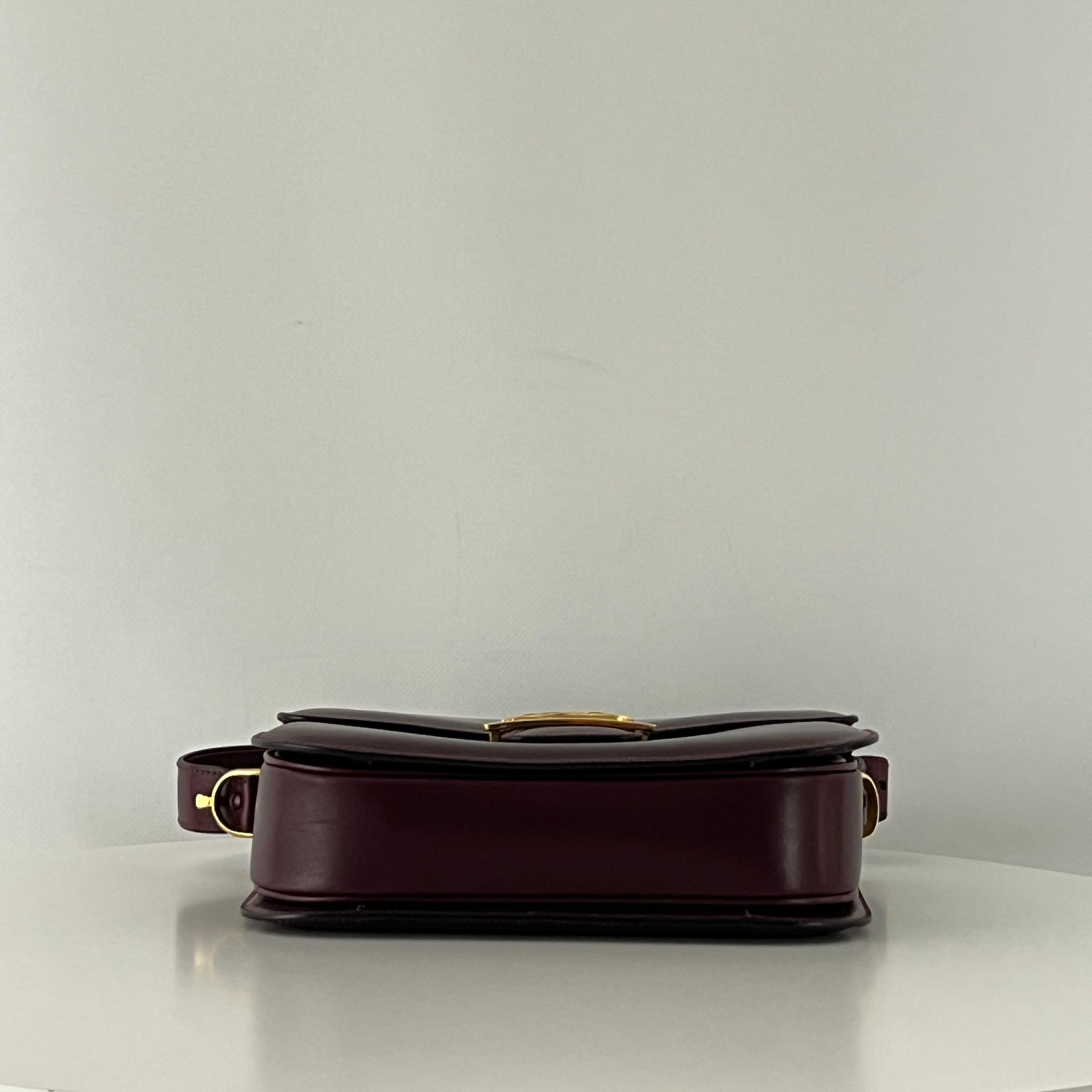 Sac à main CELINE Triomphe cuir bordeaux