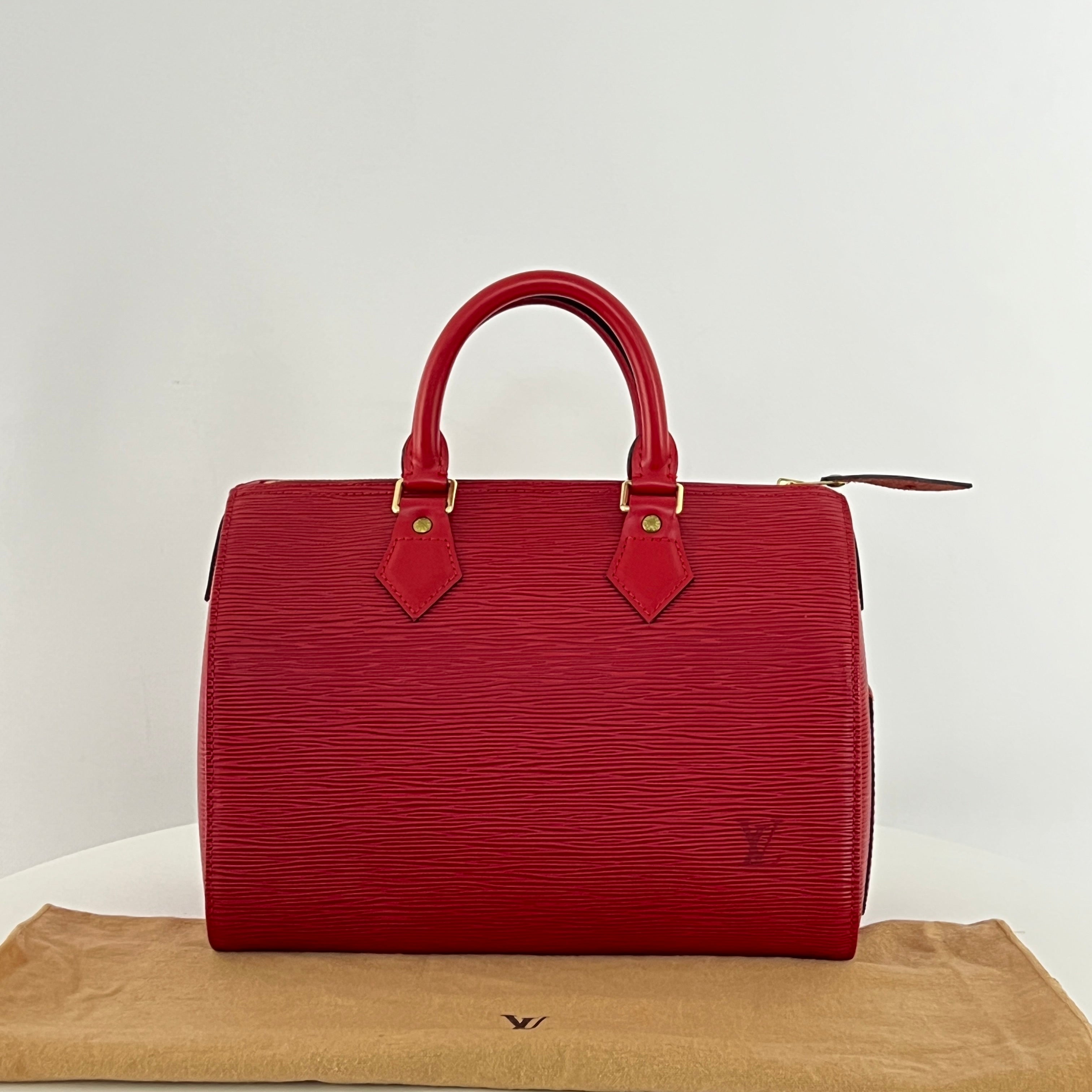 Sac à main LOUIS VUITTON Speedy 30 cuir épi rouge