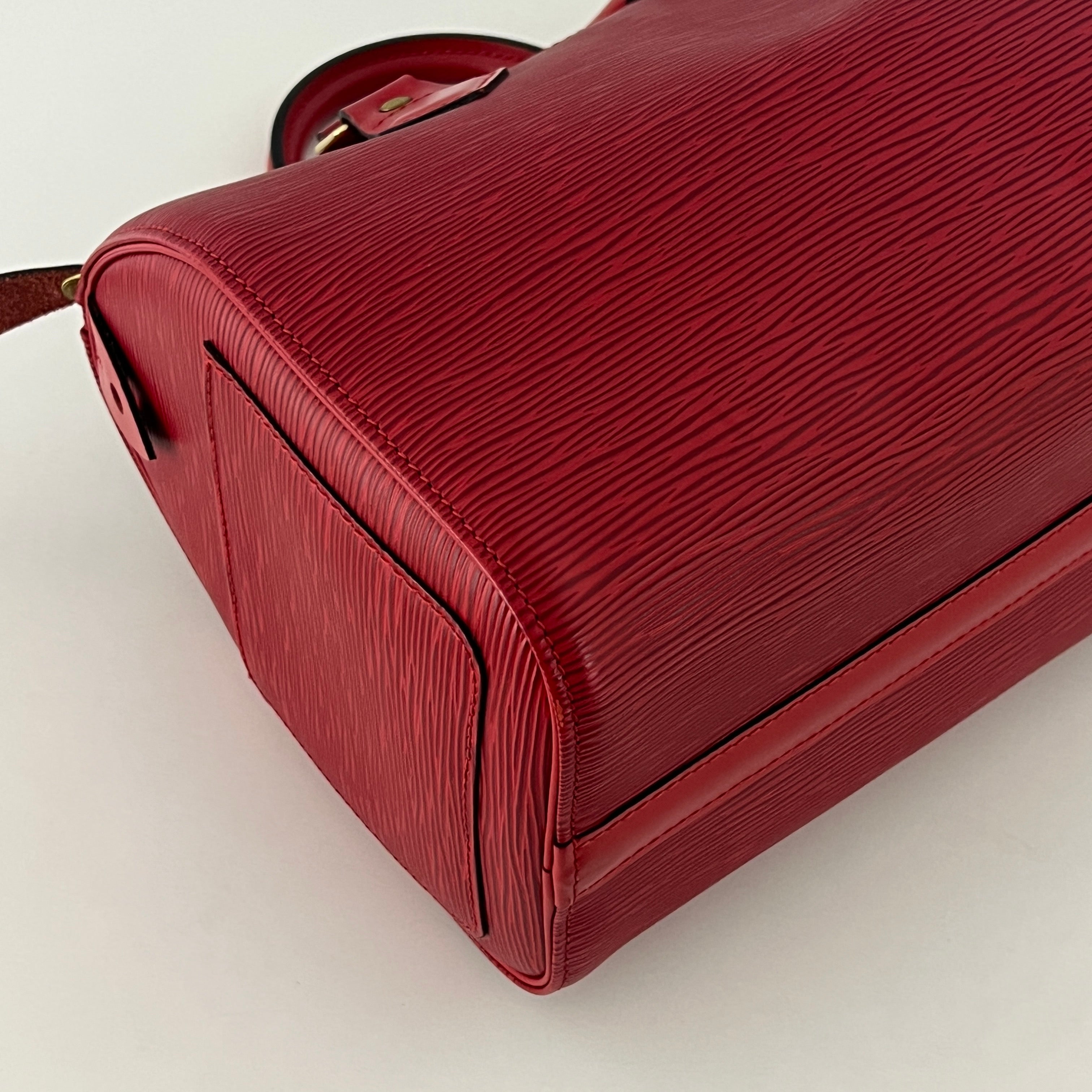 Sac à main LOUIS VUITTON Speedy 30 cuir épi rouge