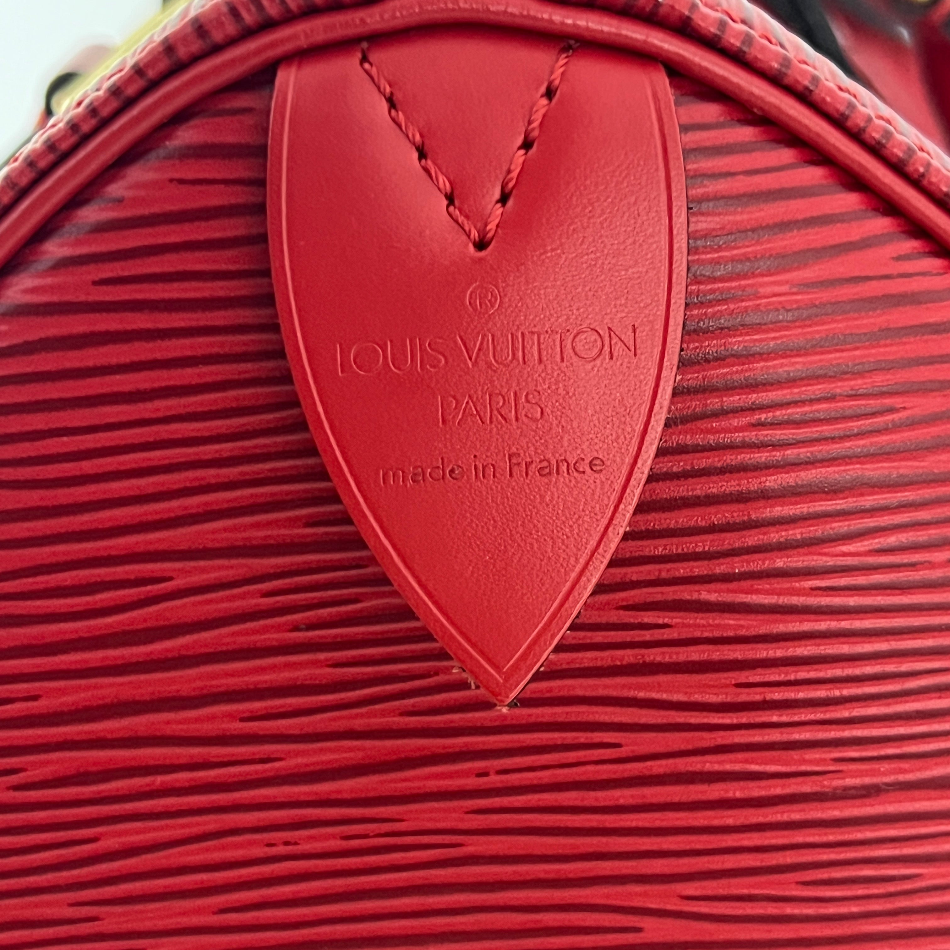 Sac à main LOUIS VUITTON Speedy 30 cuir épi rouge