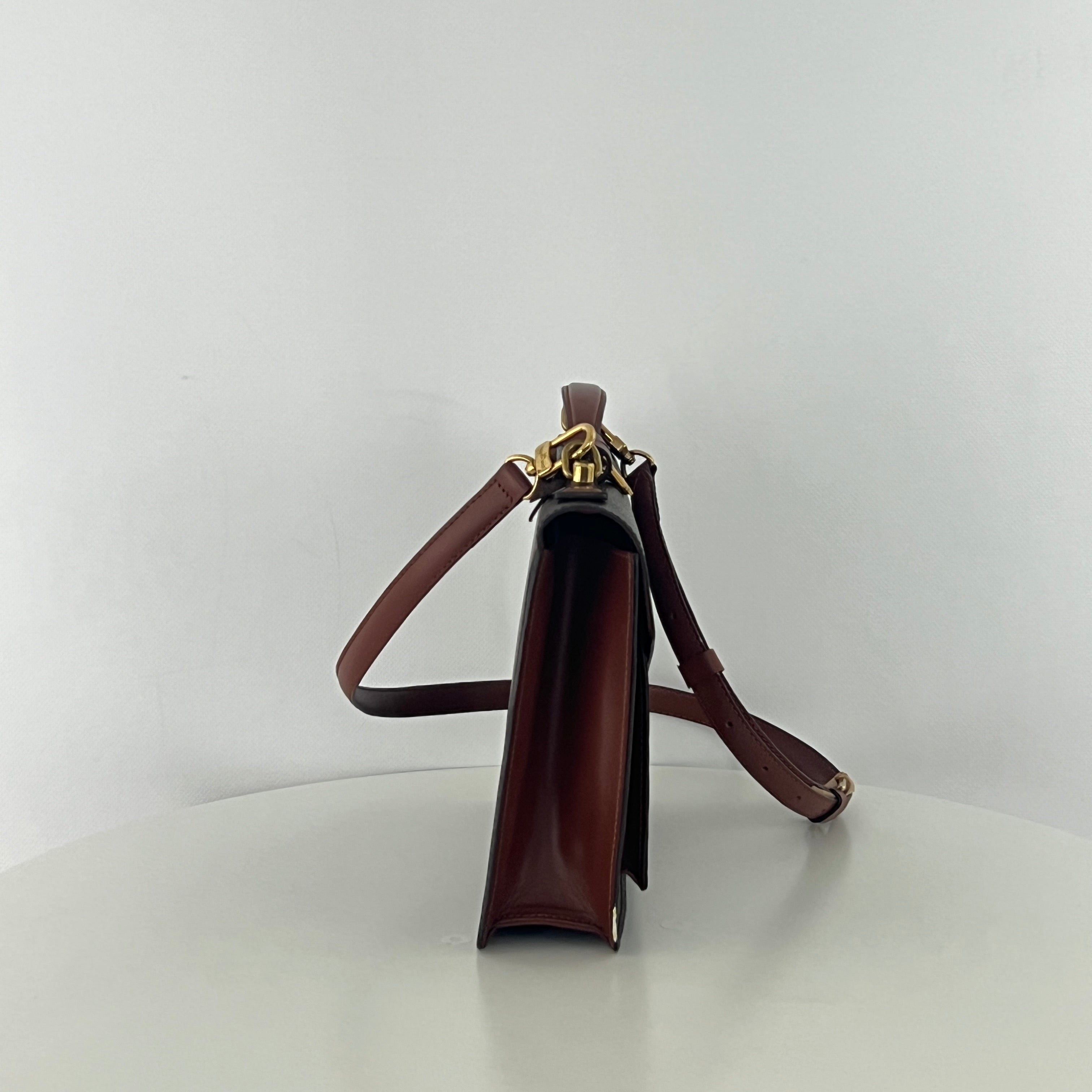 Sac à main LOUIS VUITTON Monceau toile et cuir marron