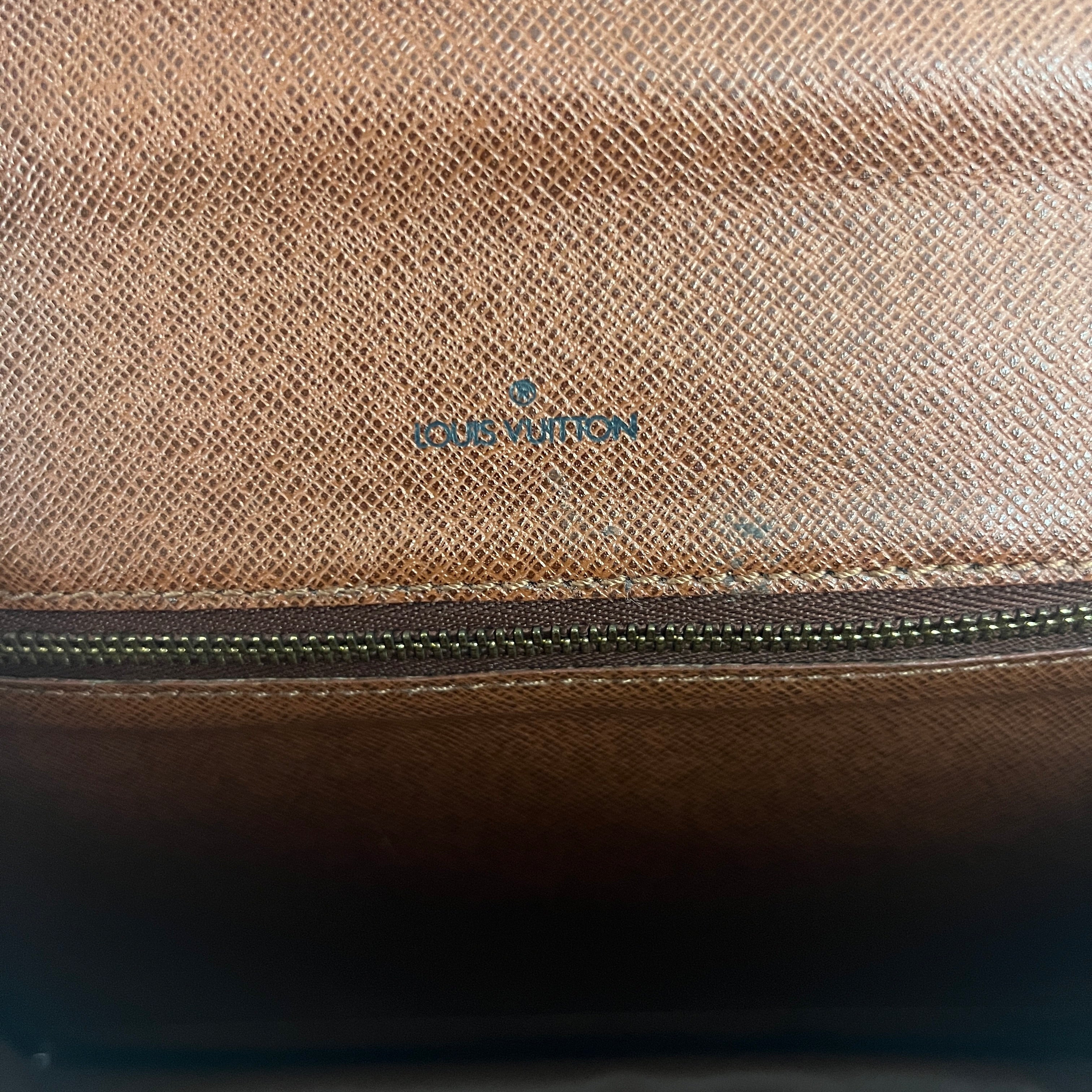 Sac à main LOUIS VUITTON Monceau toile et cuir marron