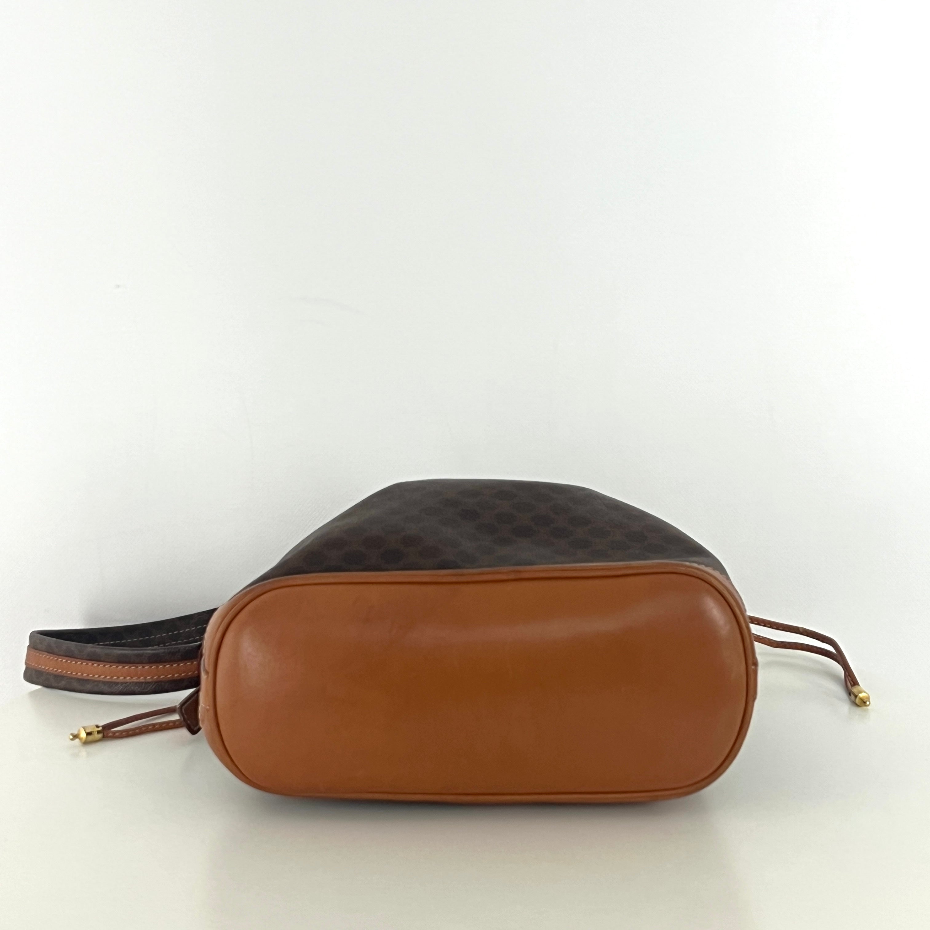 Sac à main CELINE Seau toile et cuir marron