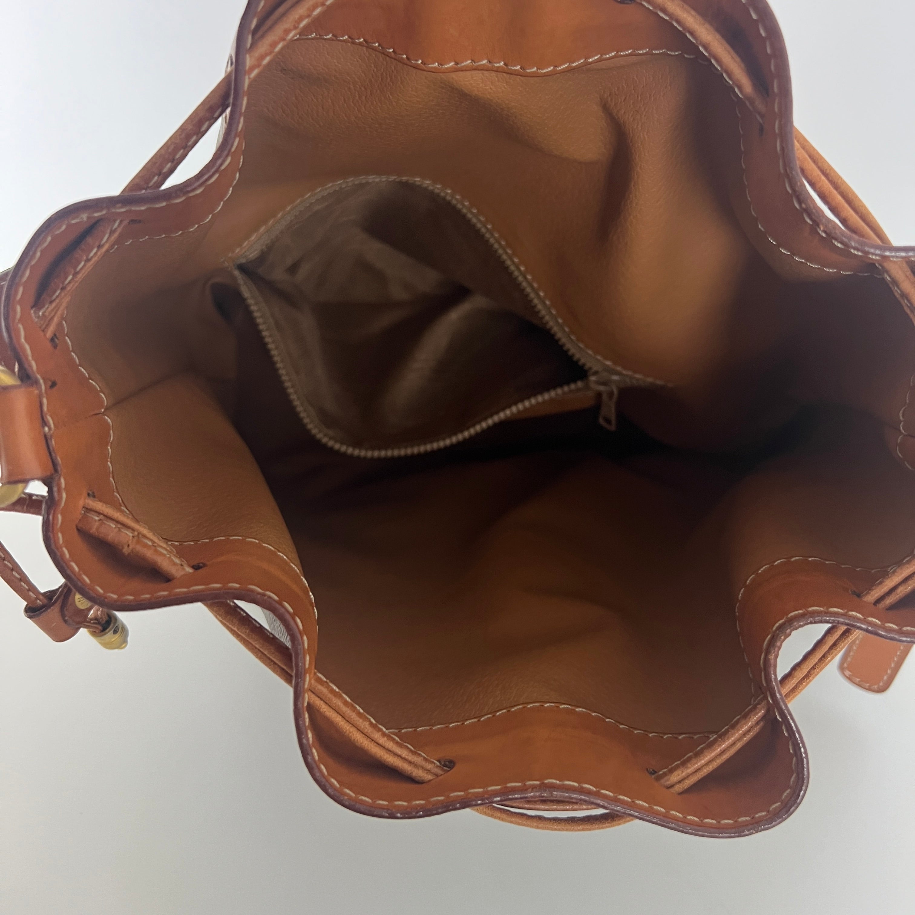 Sac à main CELINE Seau toile et cuir marron