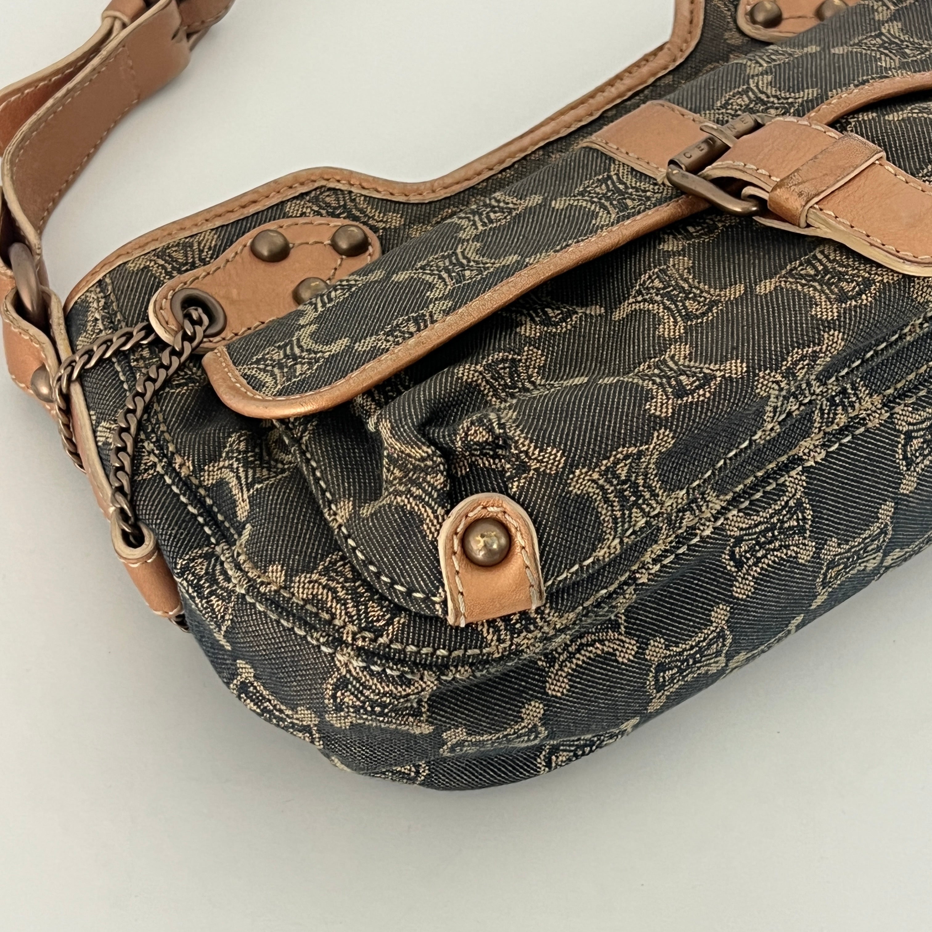 Sac à main CELINE Macadam PM denim cuivré