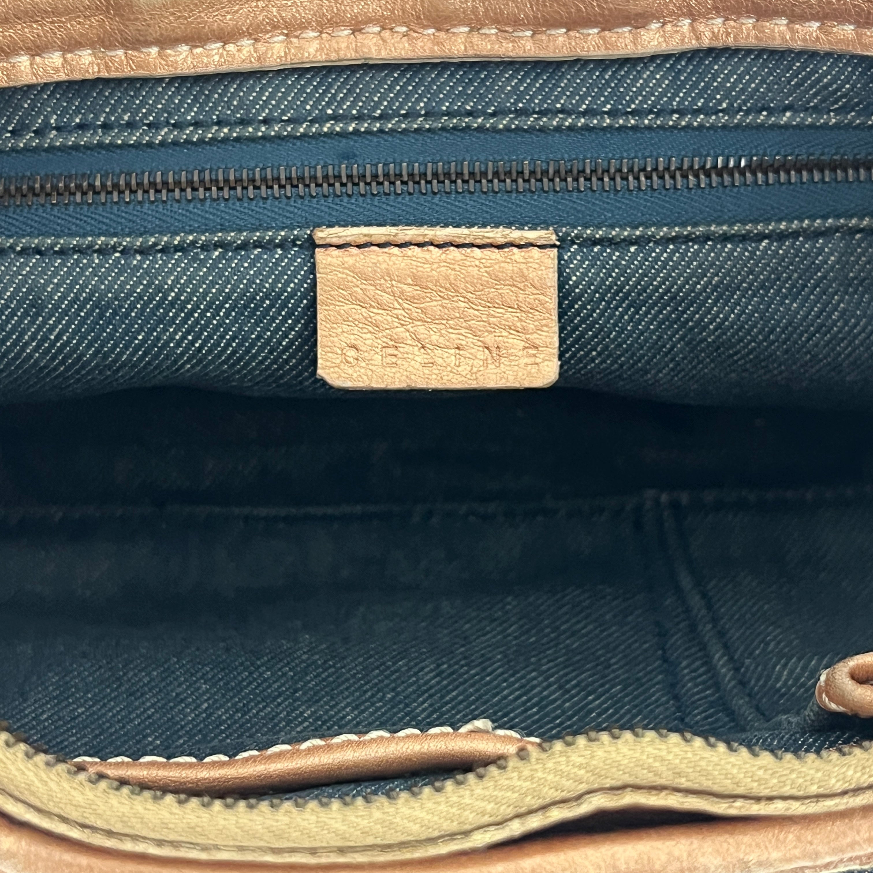 Sac à main CELINE Macadam PM denim cuivré