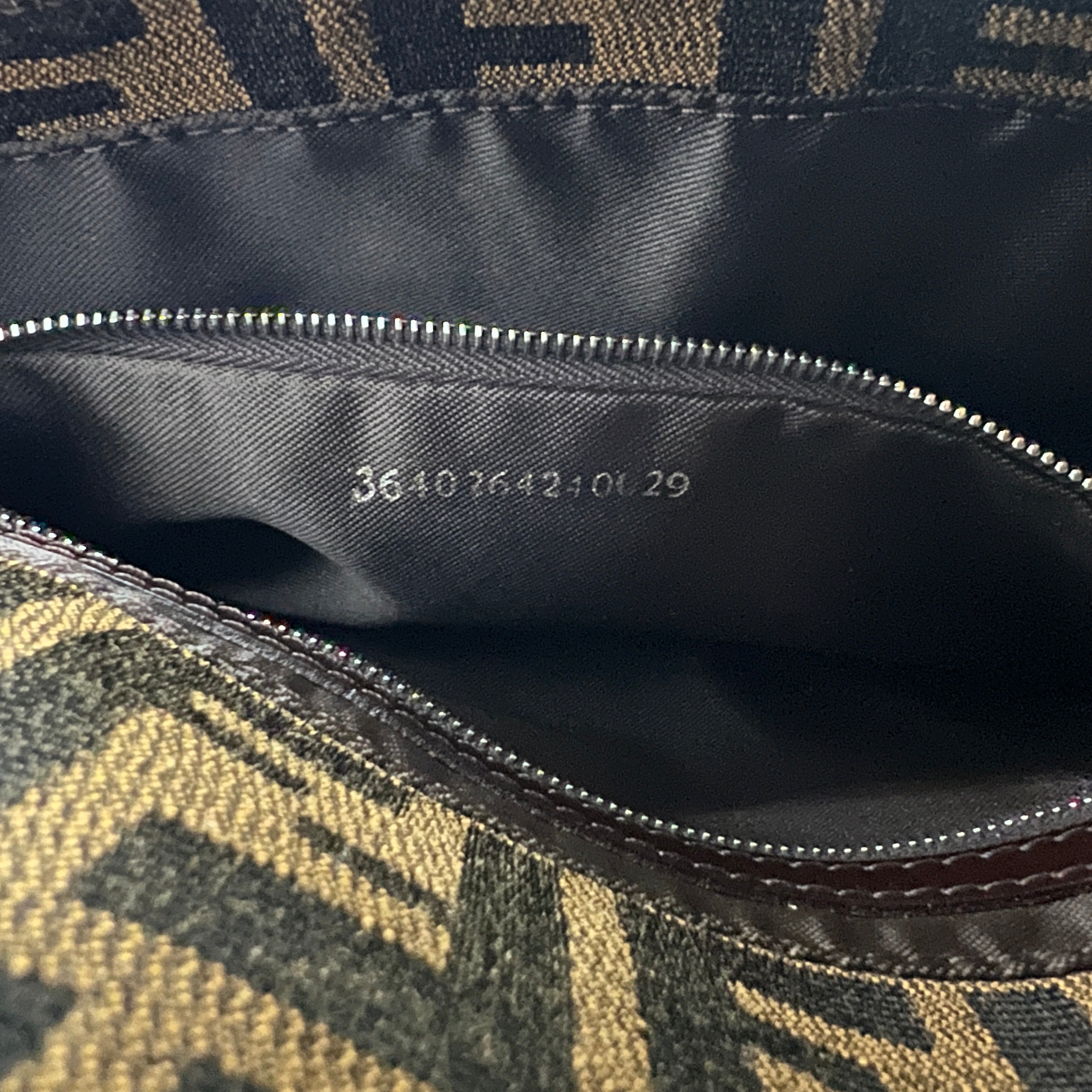 Sac à main FENDI Baguette toile et cuir marron