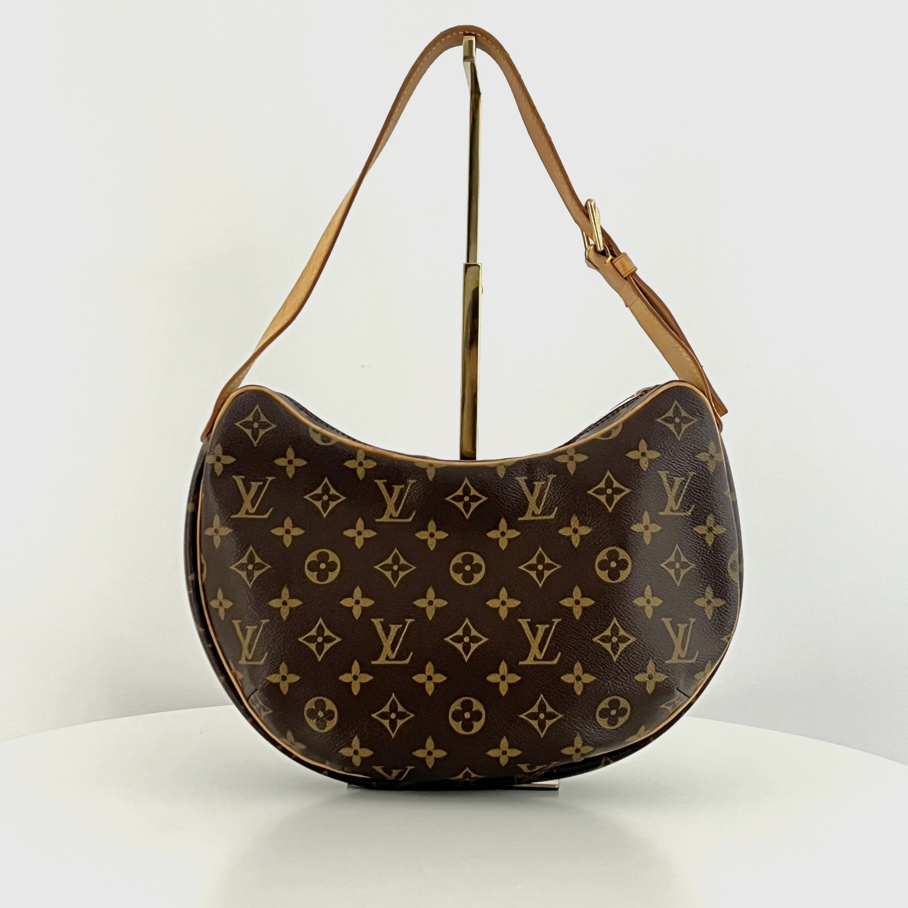 LOUIS VUITTON Croissant MM handbag in brown canvas and leather