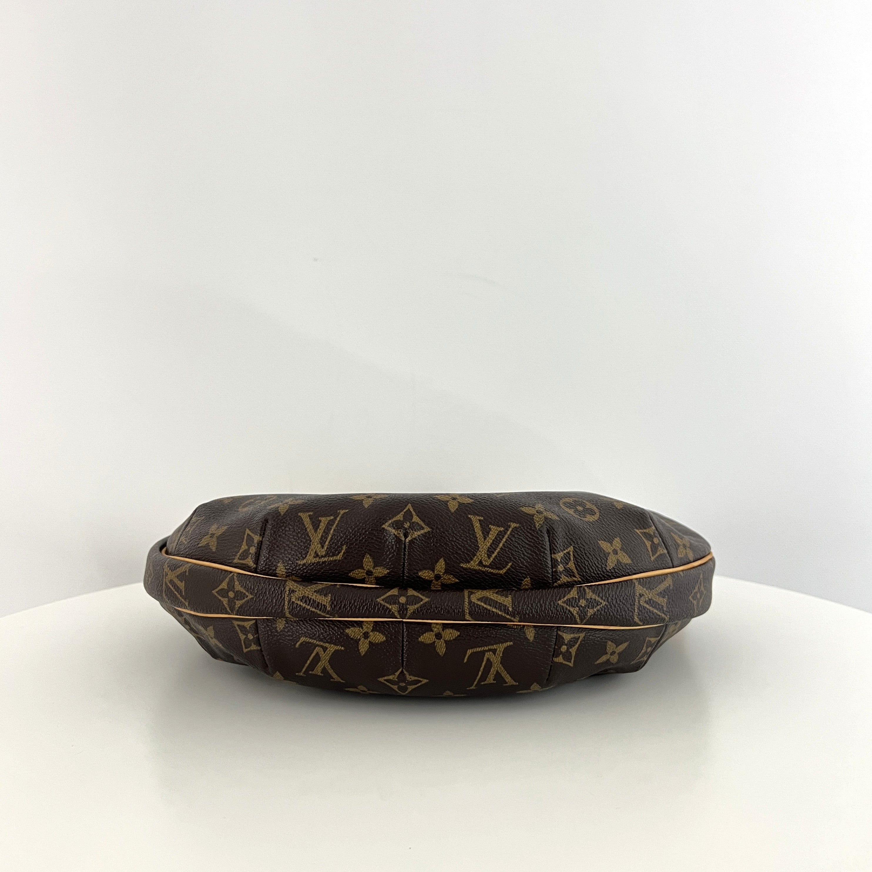 LOUIS VUITTON Croissant MM handbag in brown canvas and leather