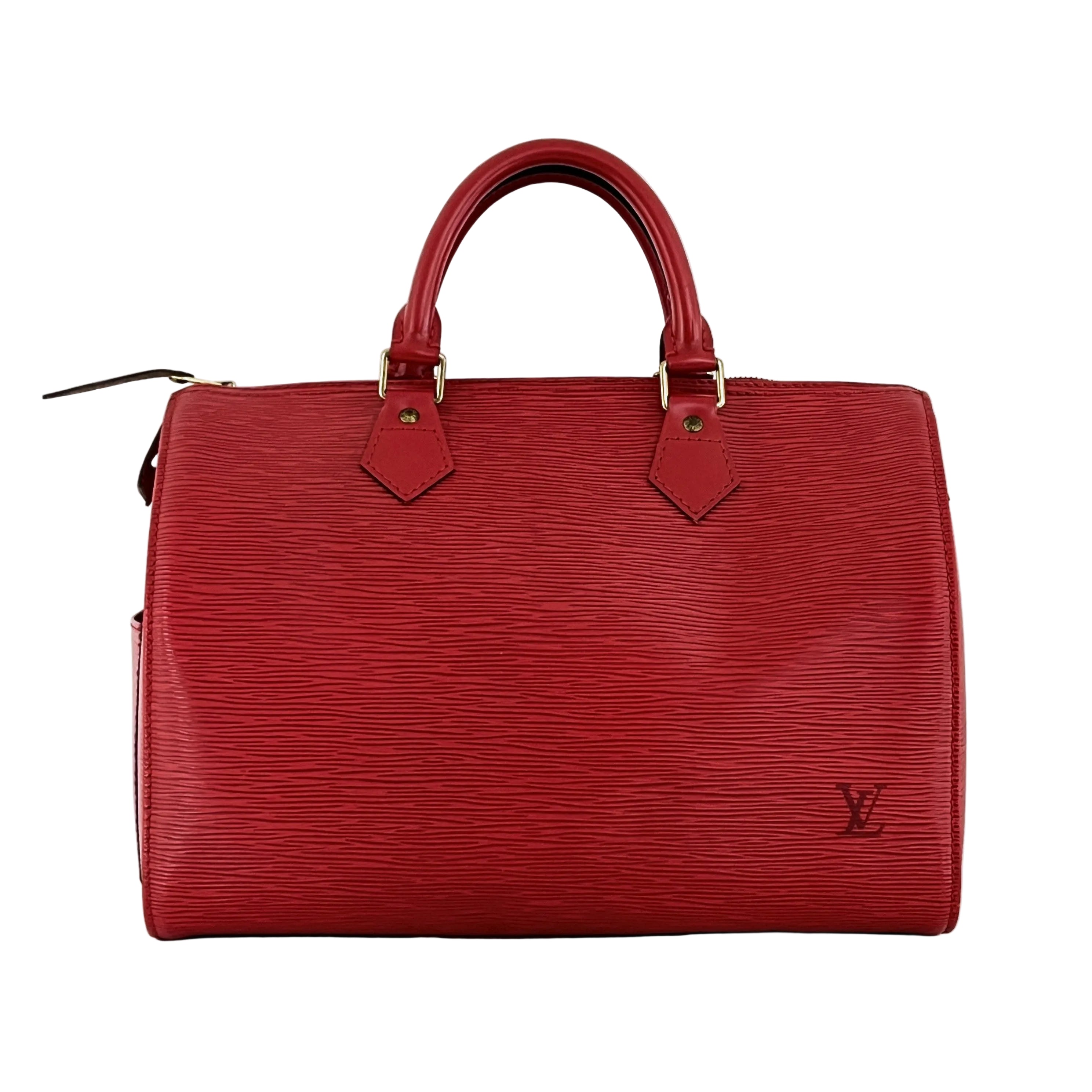 LOUIS VUITTON Speedy 30 handbag in red Epi leather