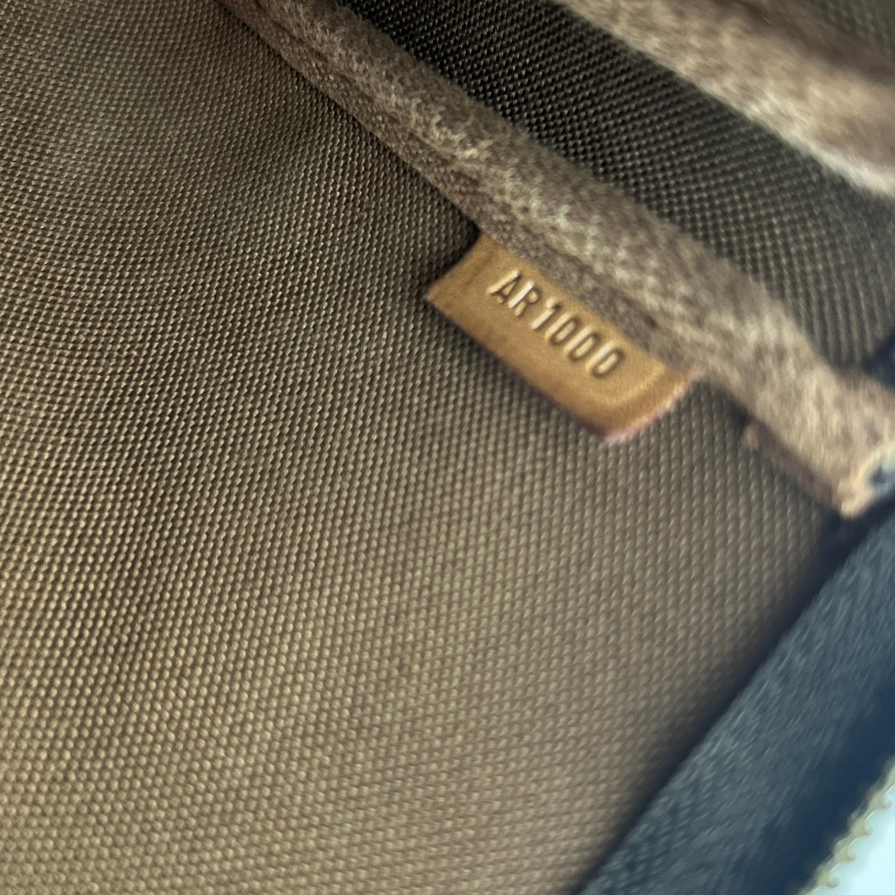 LOUIS VUITTON Pochette Accessoires handbag in brown canvas and leather