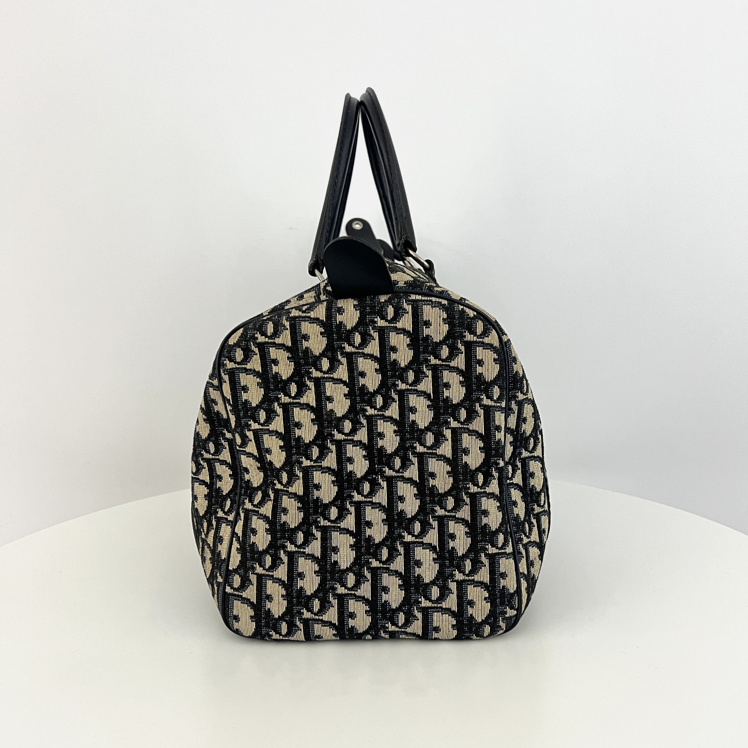 DIOR Boston Trotter Mini handbag in navy canvas and leather