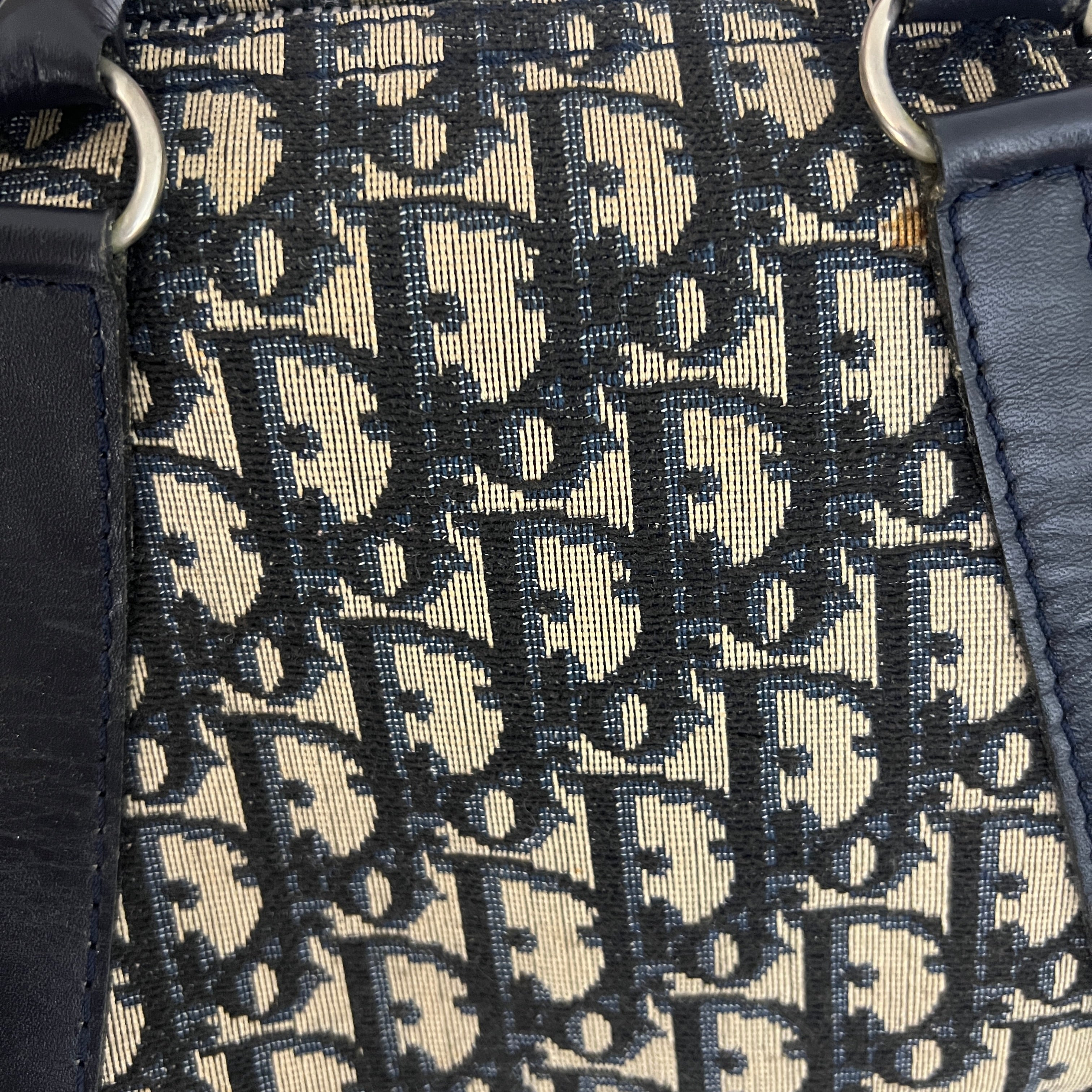 DIOR Boston Trotter Mini handbag in navy canvas and leather