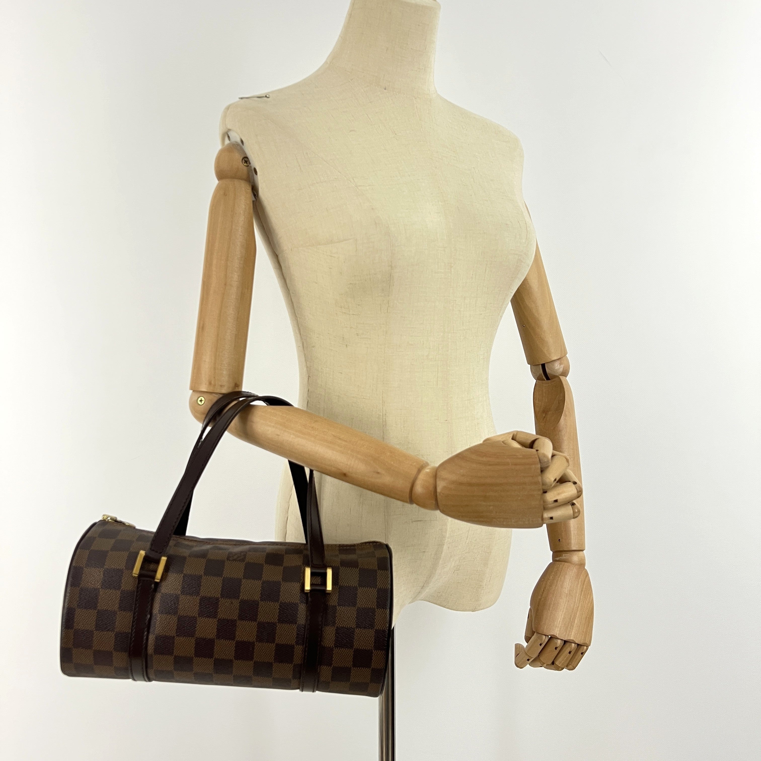 Sac à main LOUIS VUITTON Papillon toile et cuir marron