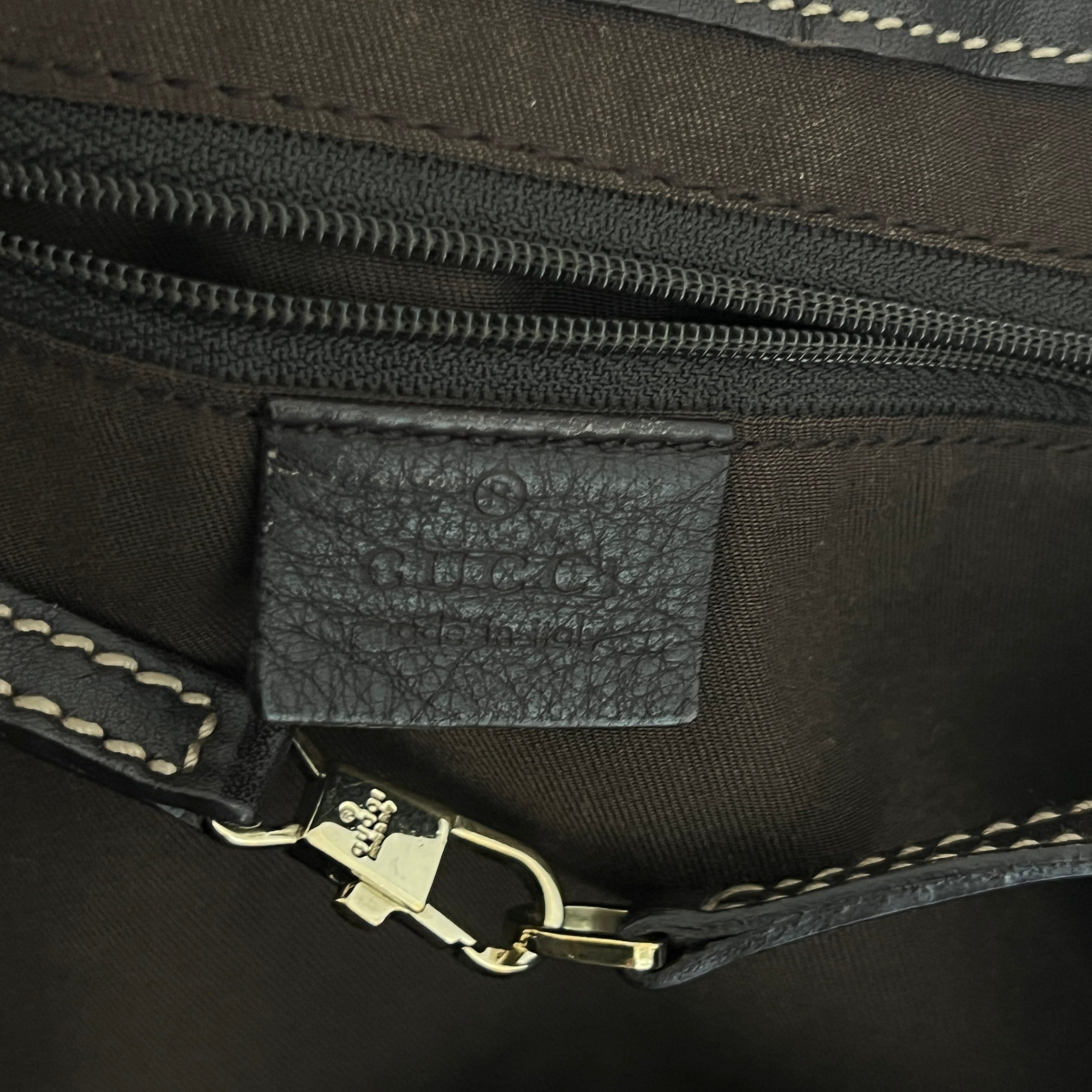 Sac à main GUCCI Abbey Hobo toile et cuir marron