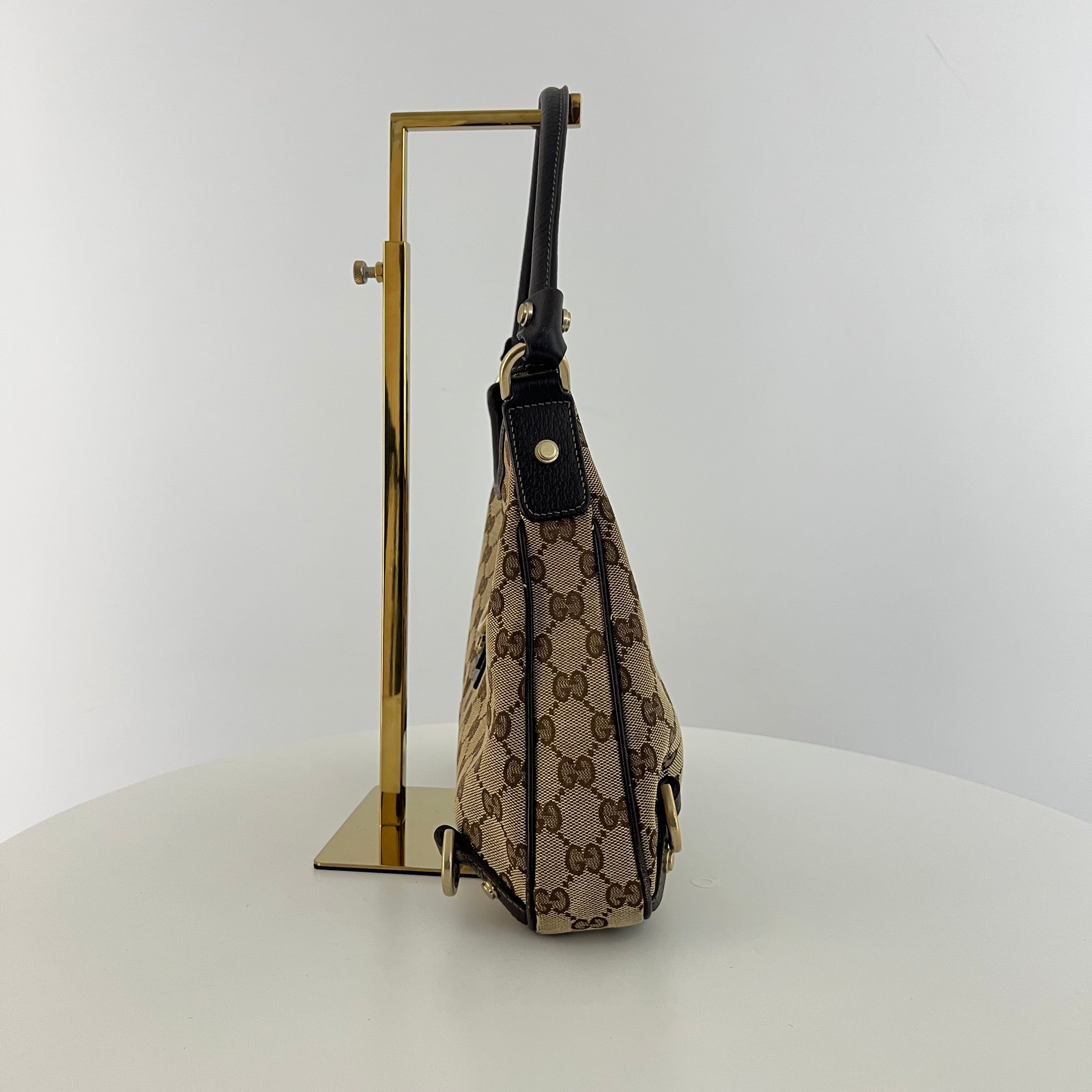 Sac à main GUCCI Abbey toile et cuir marron