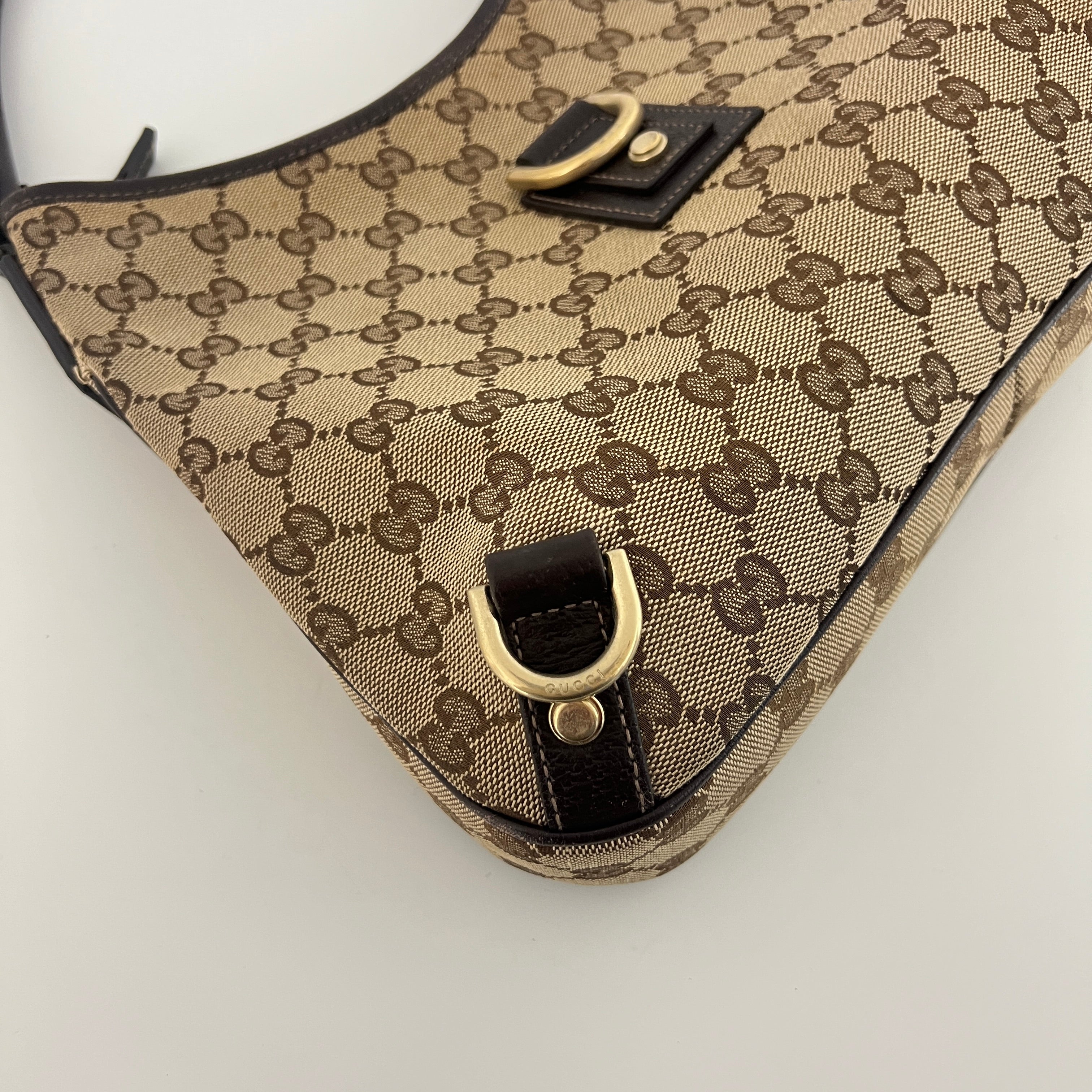 Sac à main GUCCI Abbey toile et cuir marron