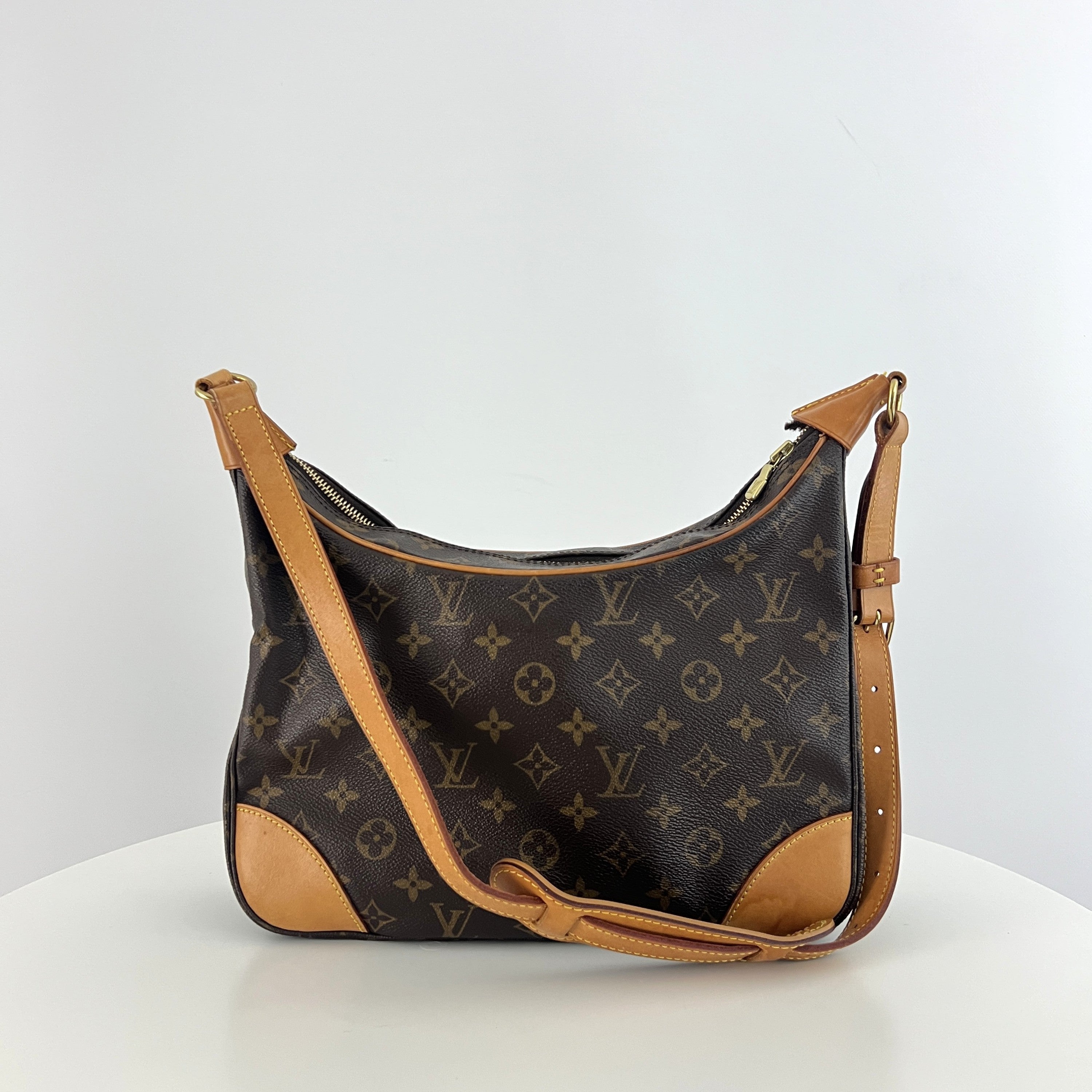 Sac à main LOUIS VUITTON Boulogne 30 toile et cuir marron
