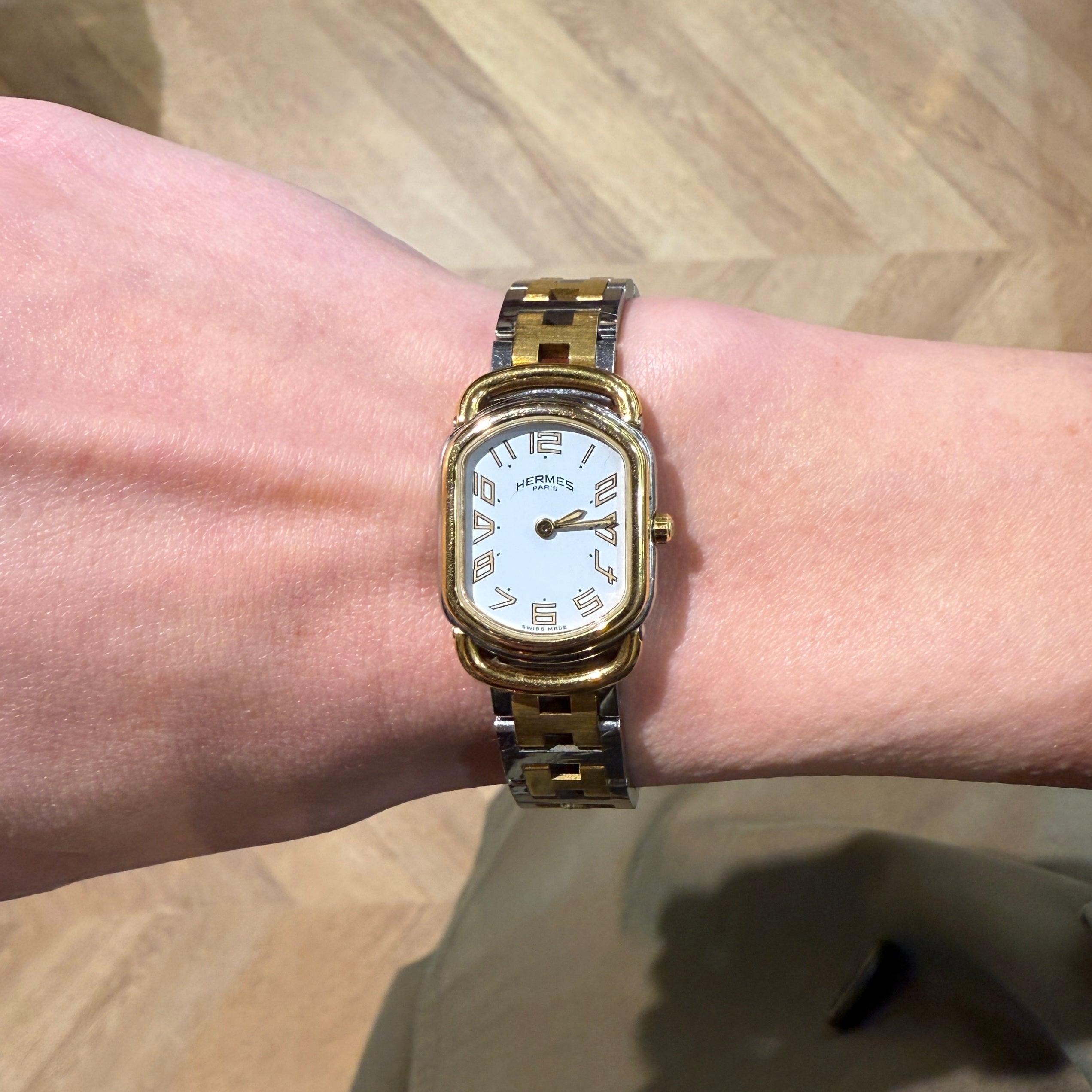 Montre HERMÈS Rallye, Petit modèle, acier bicolore