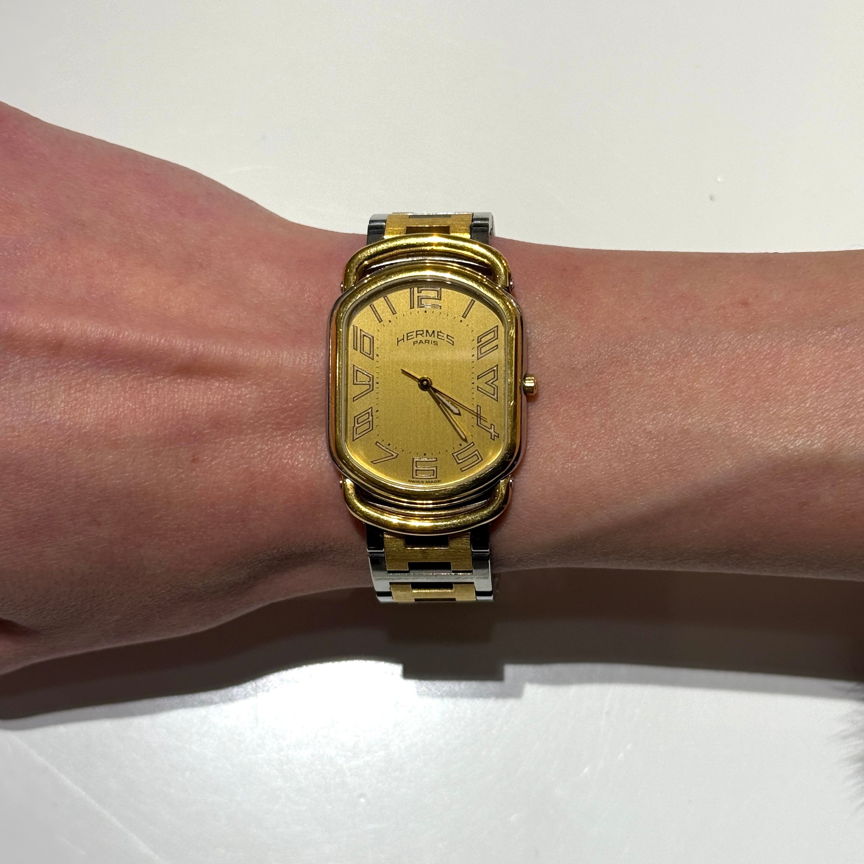 Montre HERMÈS Rallye, Moyen modèle, acier bicolore