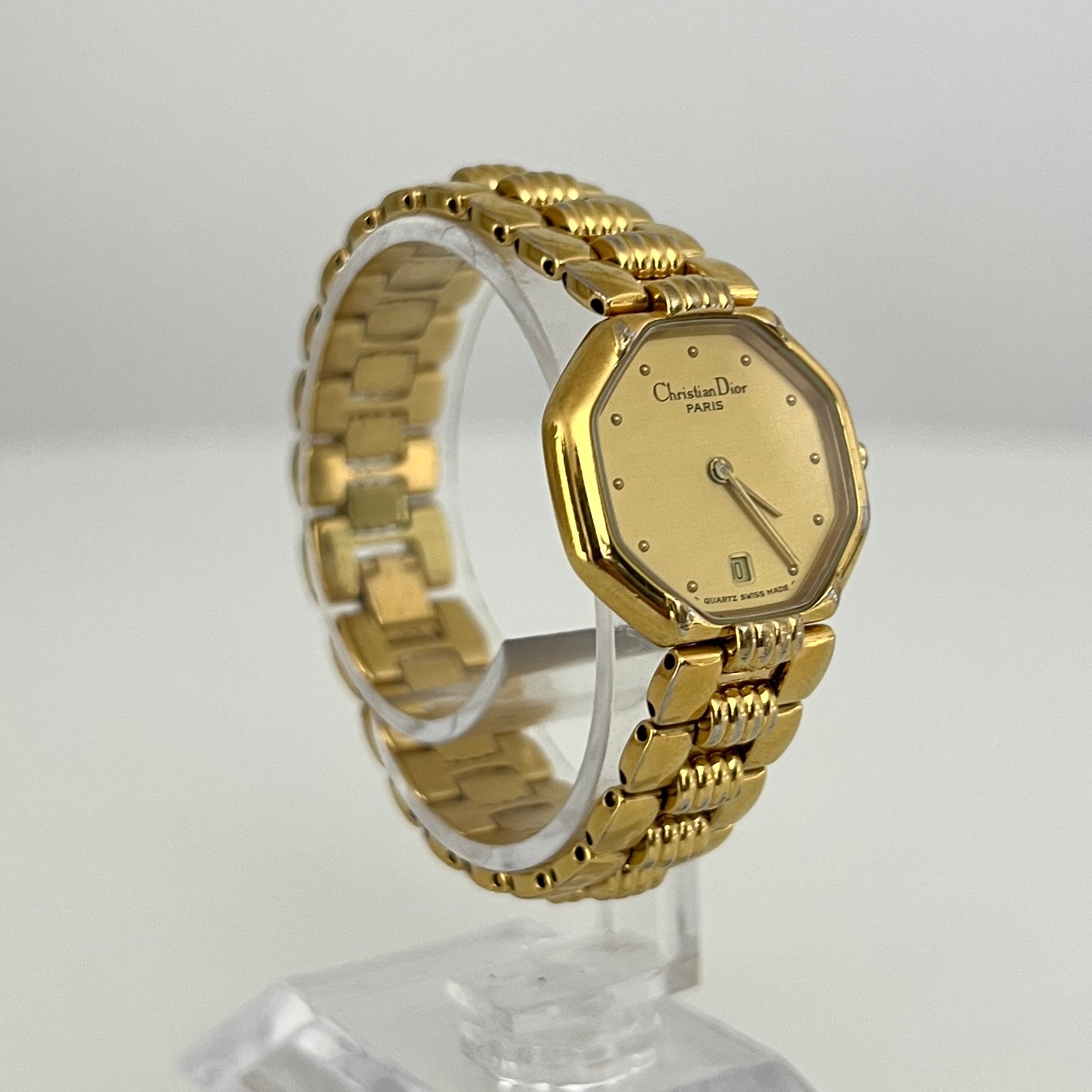 Montre DIOR Octagon plaquée or dorée