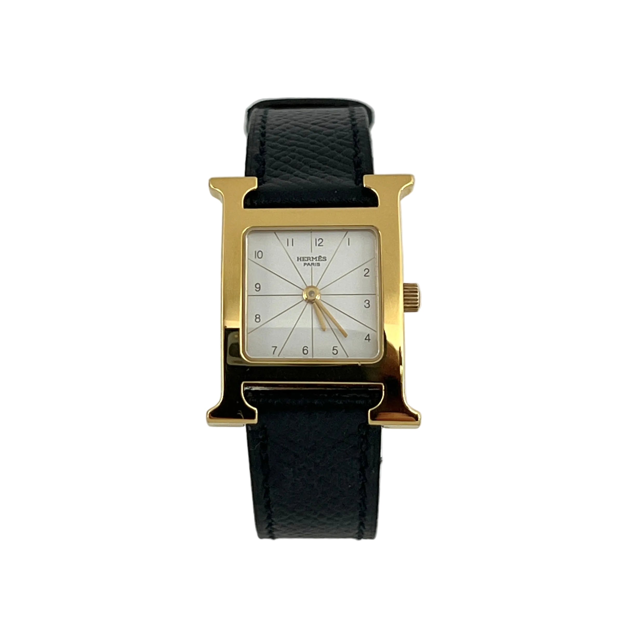 Montre HERMÈS Heure H, Petit modèle, plaquée or dorée