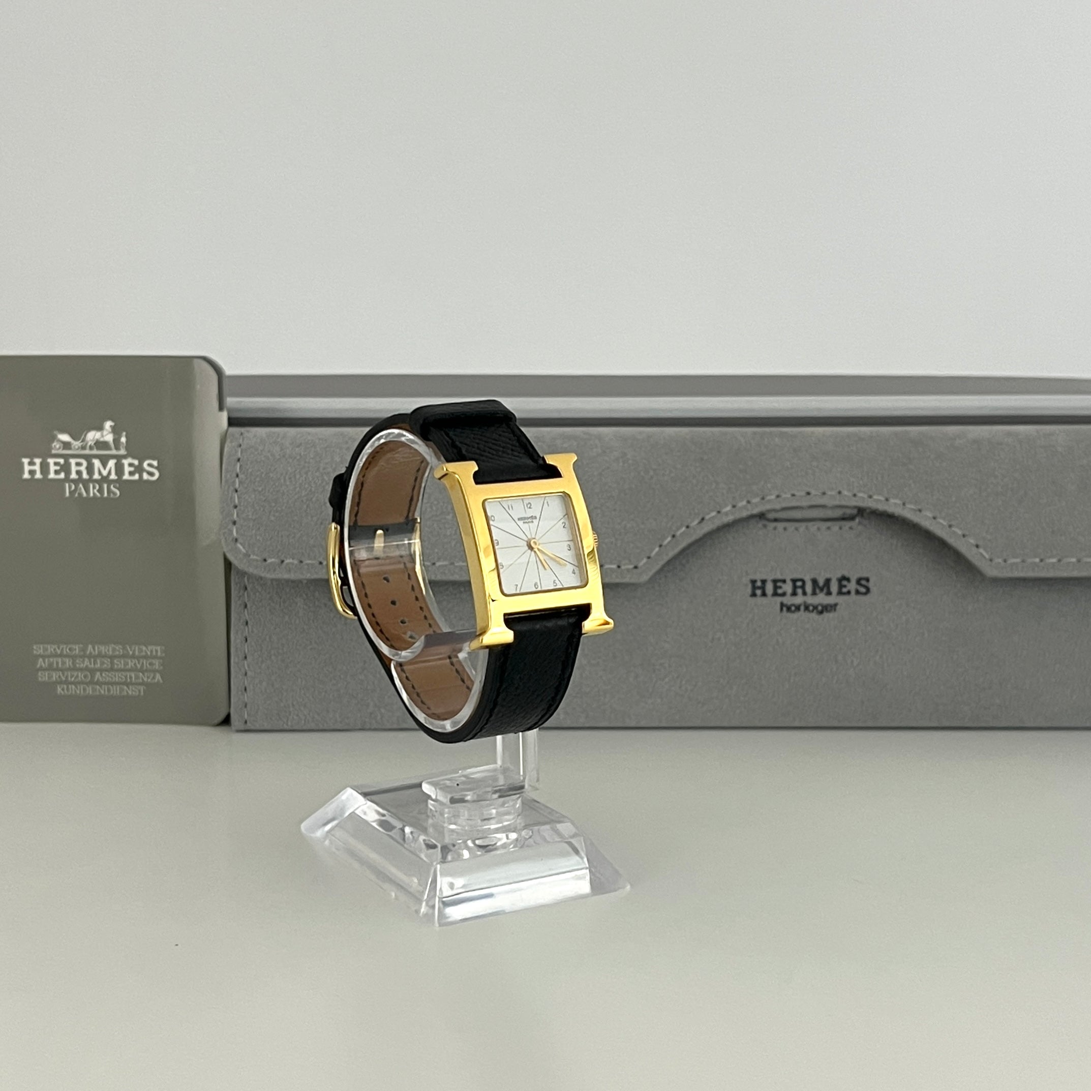 Montre HERMÈS Heure H, Petit modèle, plaquée or dorée