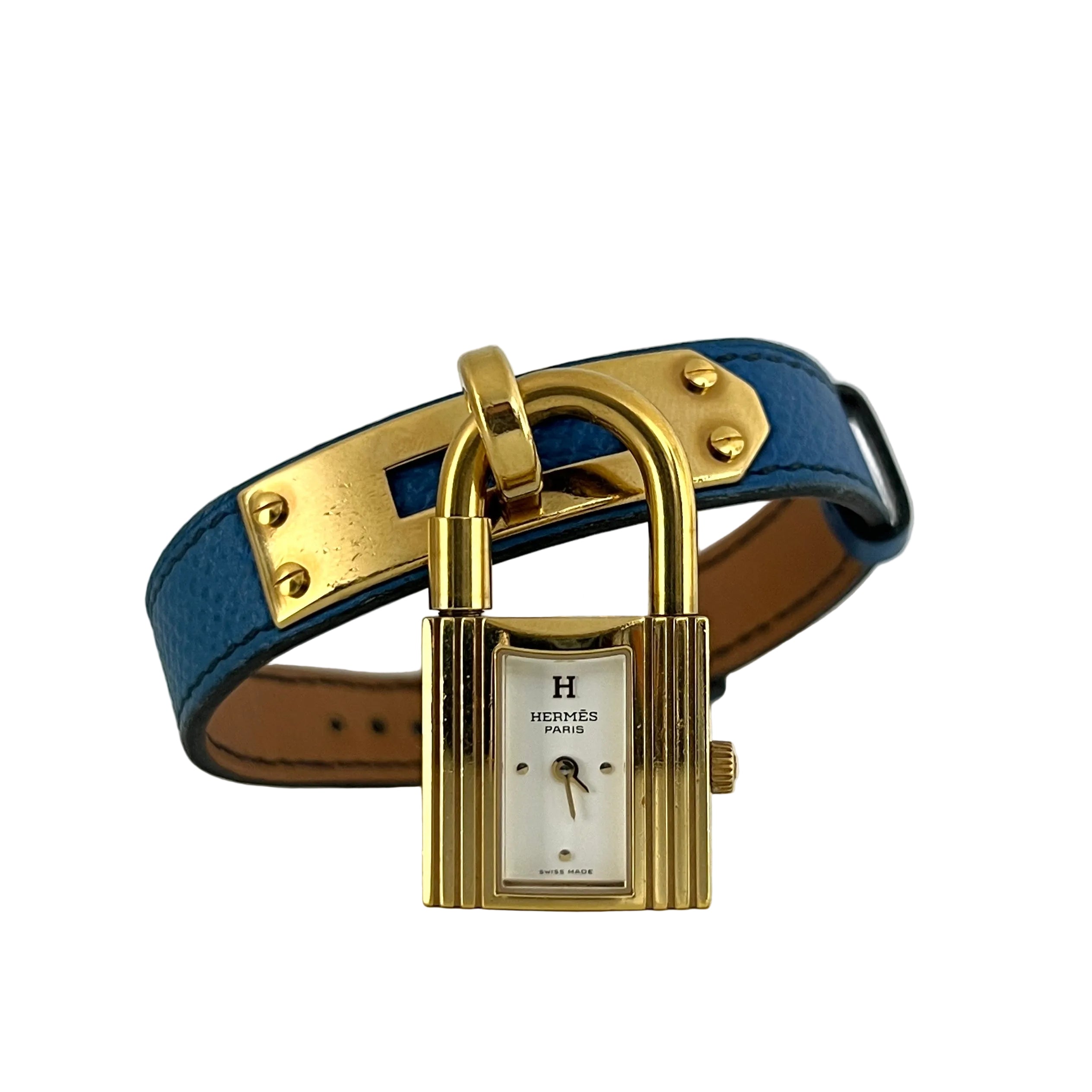Authentic Gold-Plated Vintage Hermès Kelly Watch