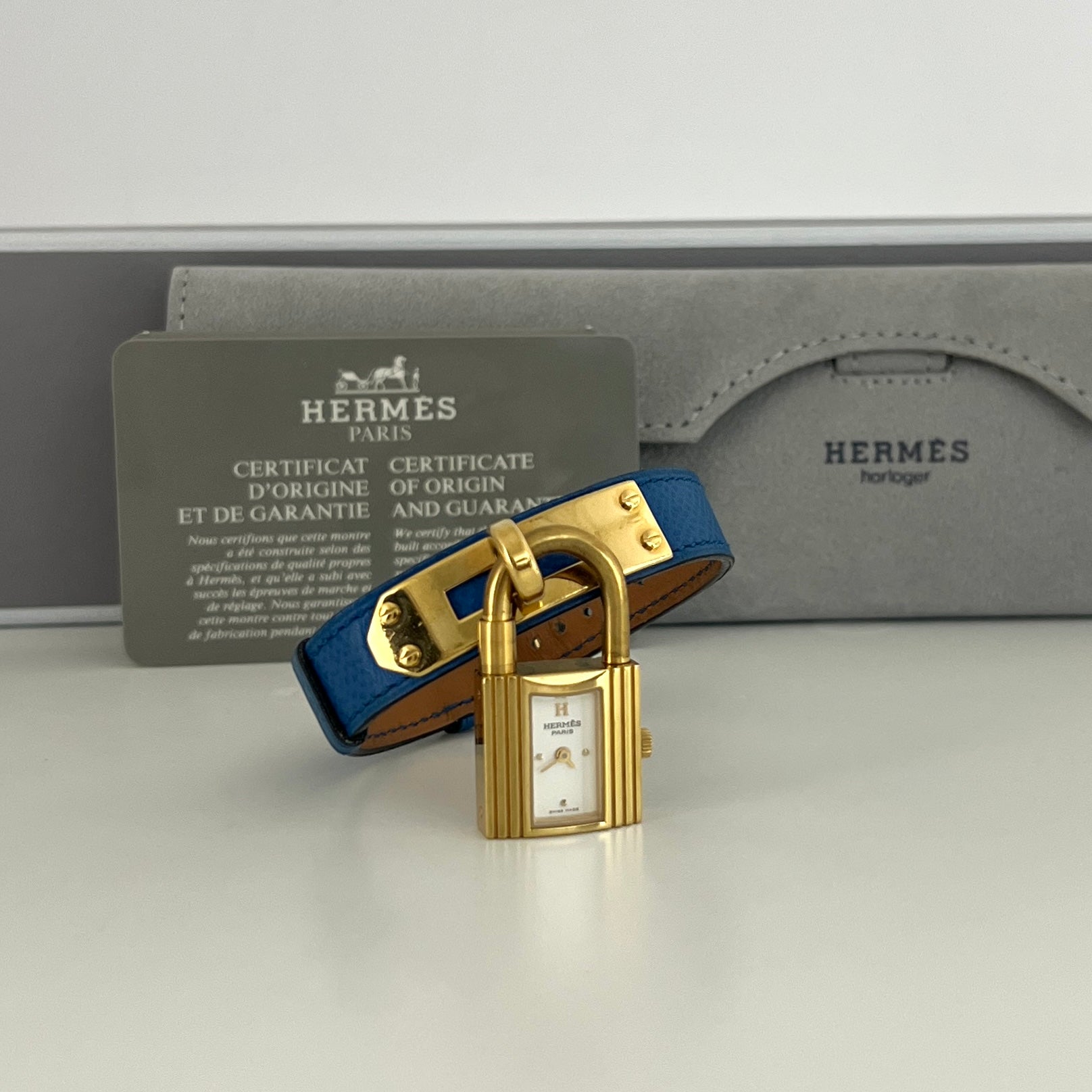 Montre HERMÈS Kelly plaquée or dorée
