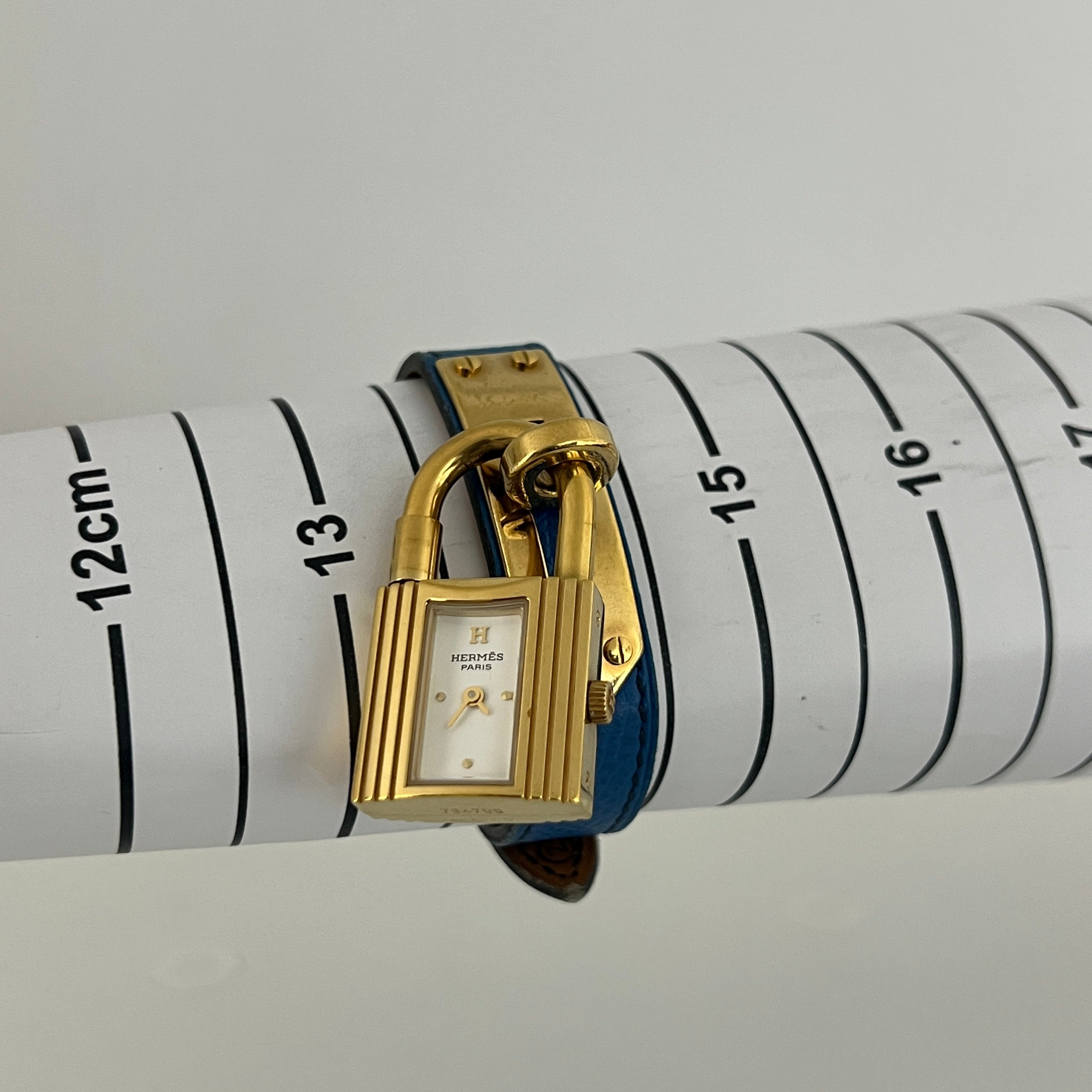 Montre HERMÈS Kelly plaquée or dorée