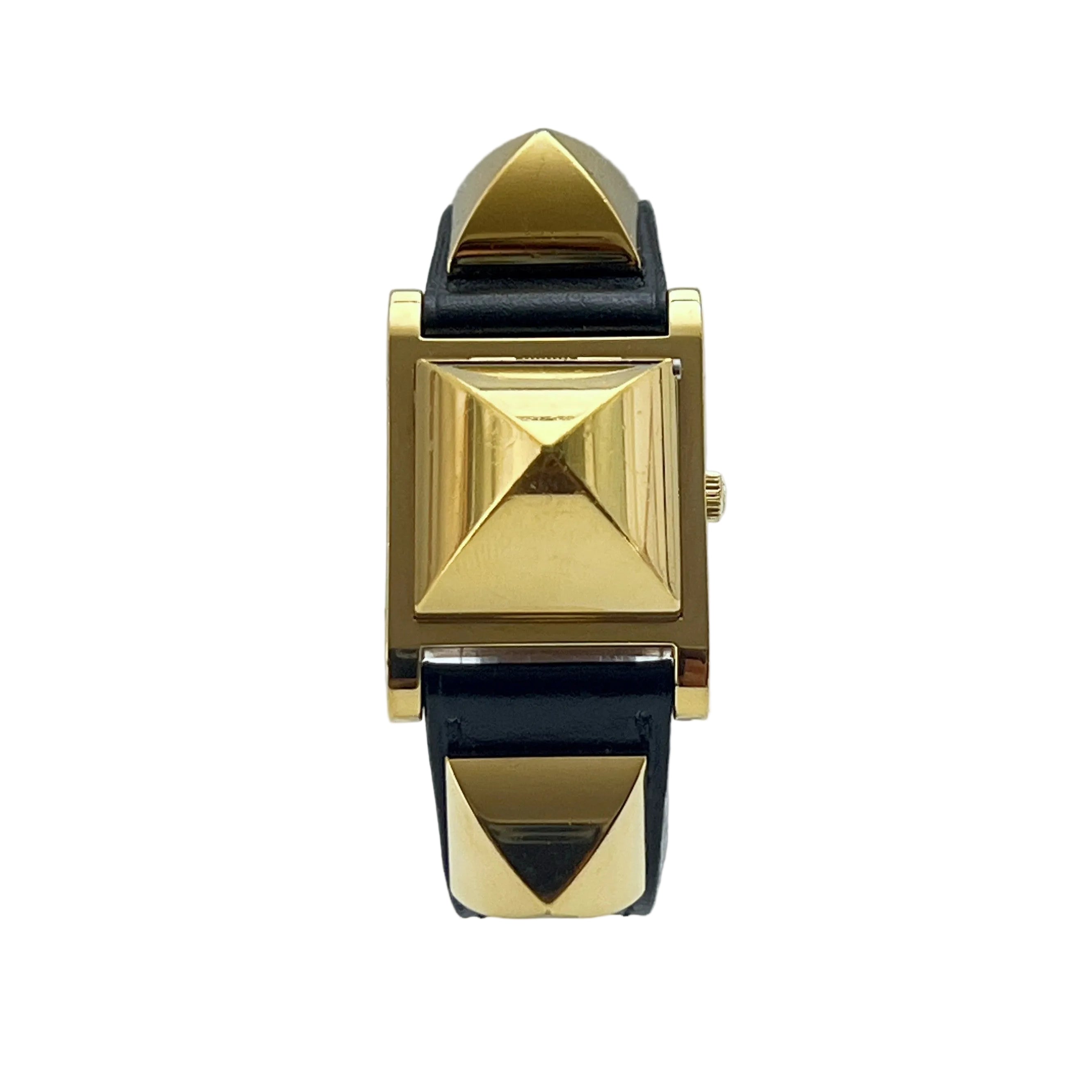 Montre HERMÈS Médor plaquée or dorée