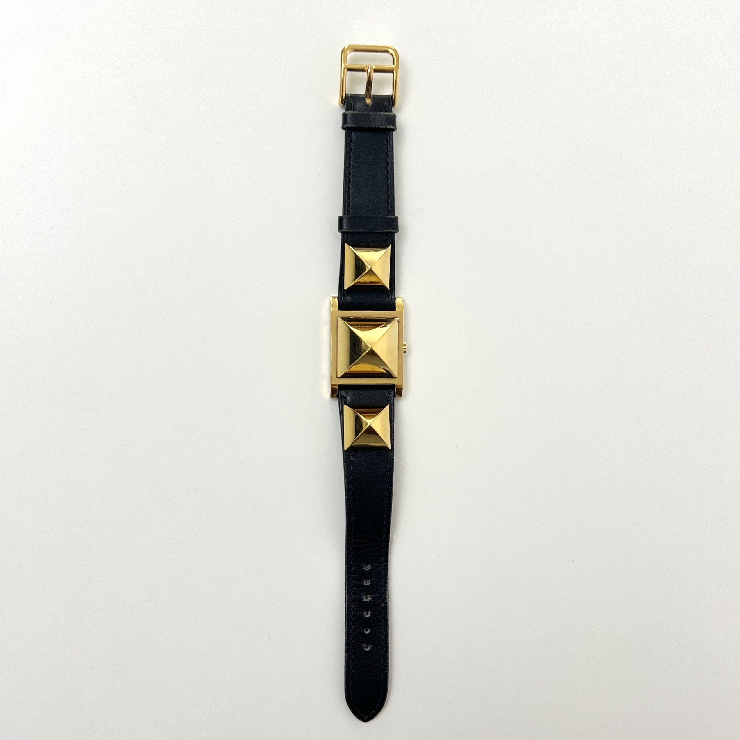 Montre HERMÈS Médor plaquée or dorée