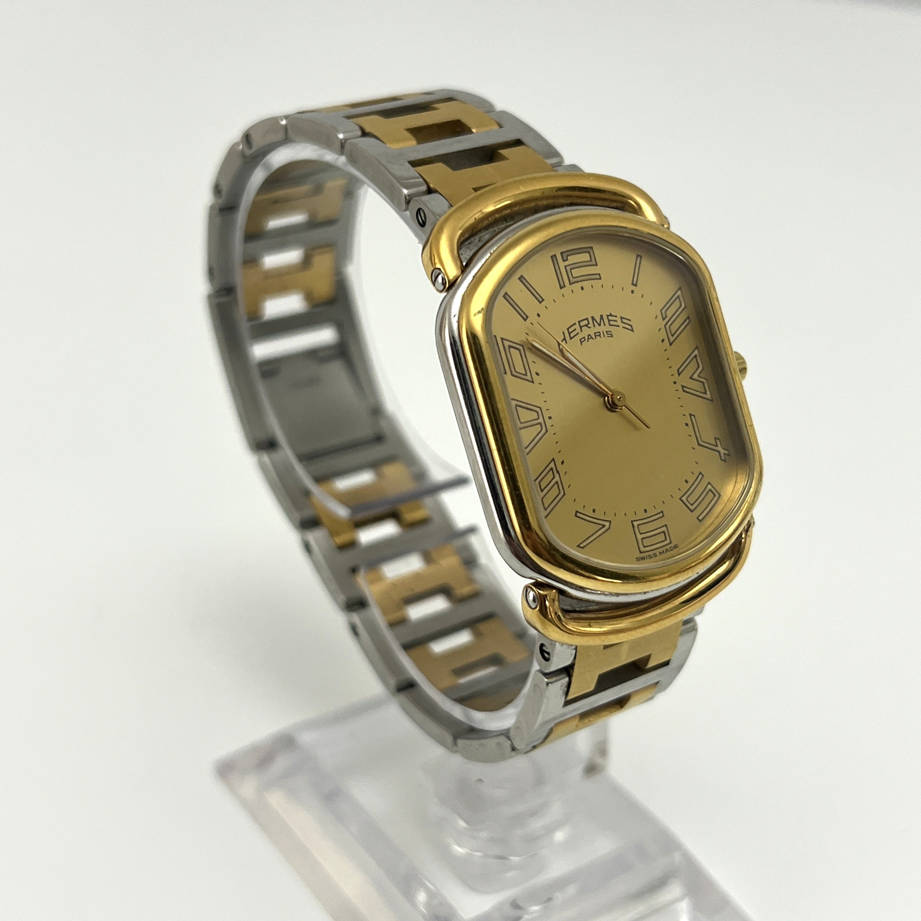 Montre HERMÈS Rallye, Moyen modèle, acier bicolore